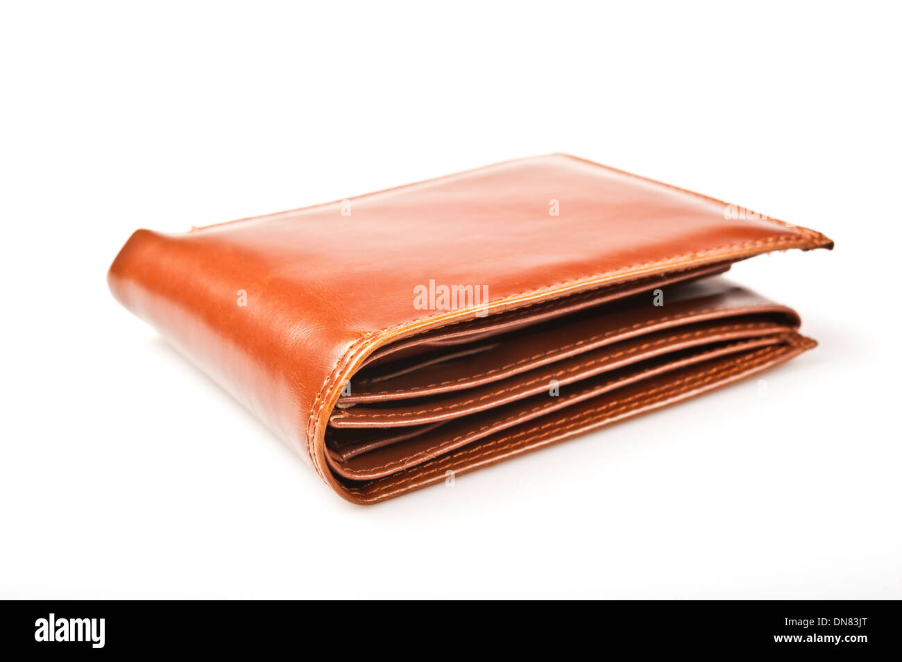 brown leather wallet isolated Stock Photo