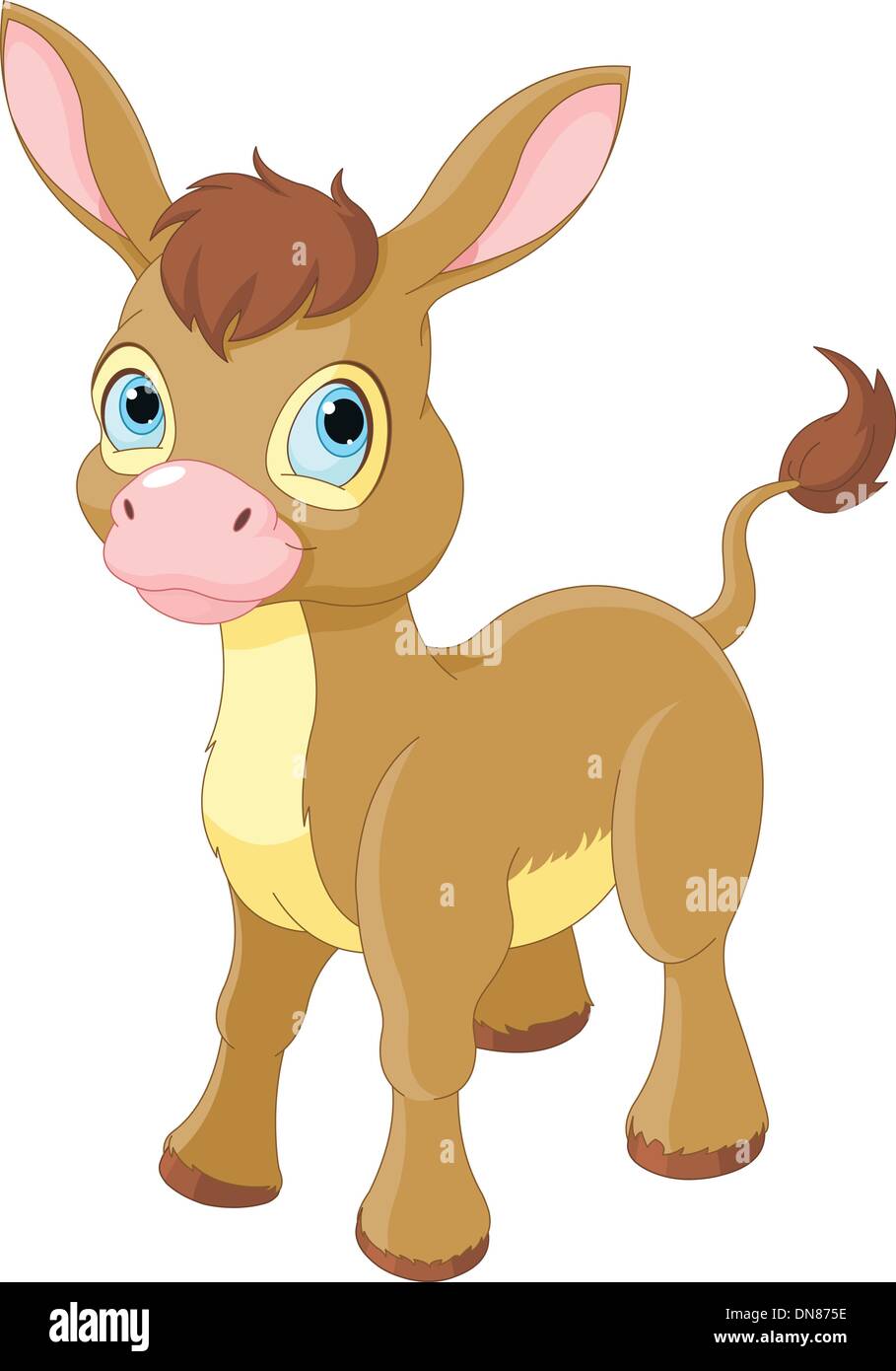 Cute Smiling Donkey Stock Vector