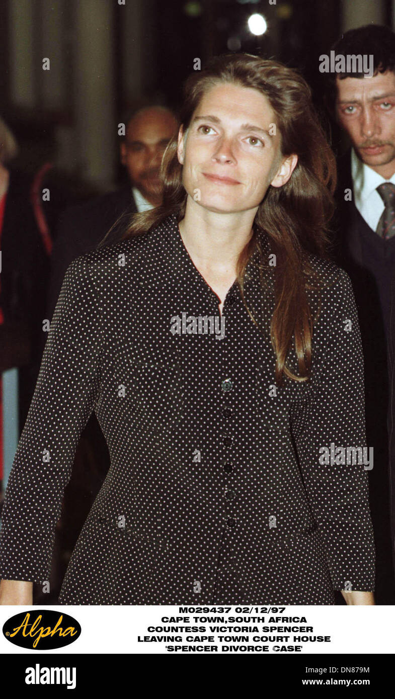 Dec. 2, 1997 - VICTORIA SPENCER LEAVES THE LAWYERS CHAMBERS AFTER WINNING HER CASE AGAINEST EARL SPENCER(Credit Image: © Globe Photos/ZUMAPRESS.com) Stock Photo