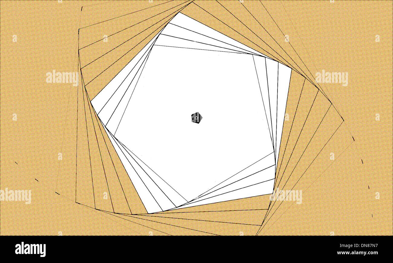 pentagon in motion vector sketch illustration Stock Vector