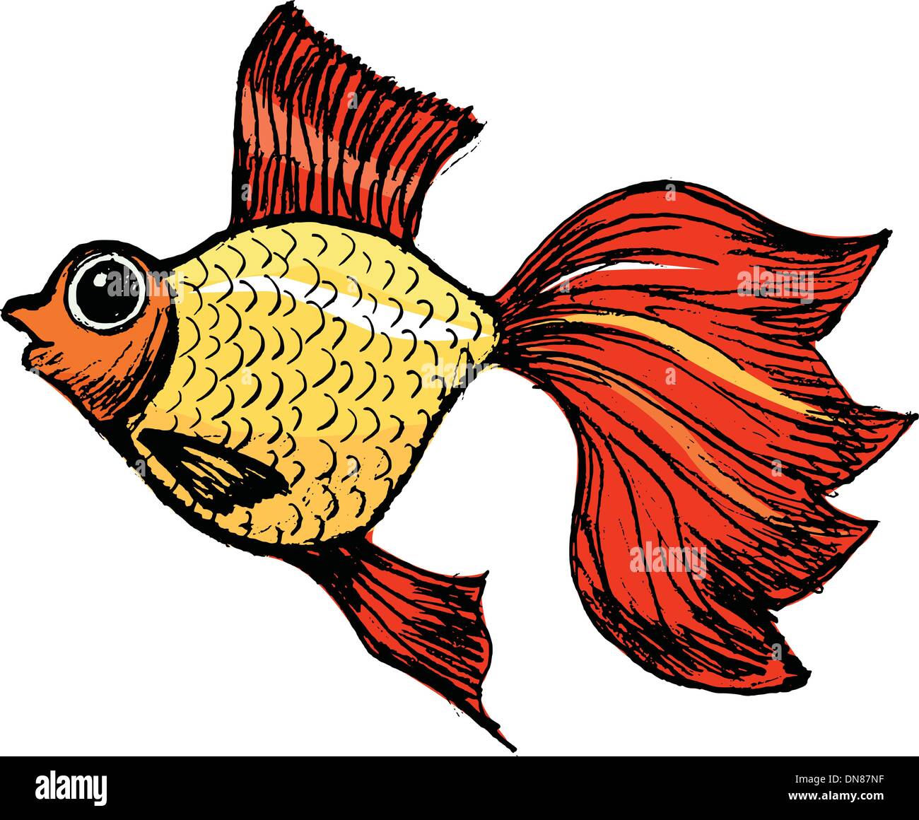 Cartoon goldfish Cut Out Stock Images &amp; Pictures - Alamy
