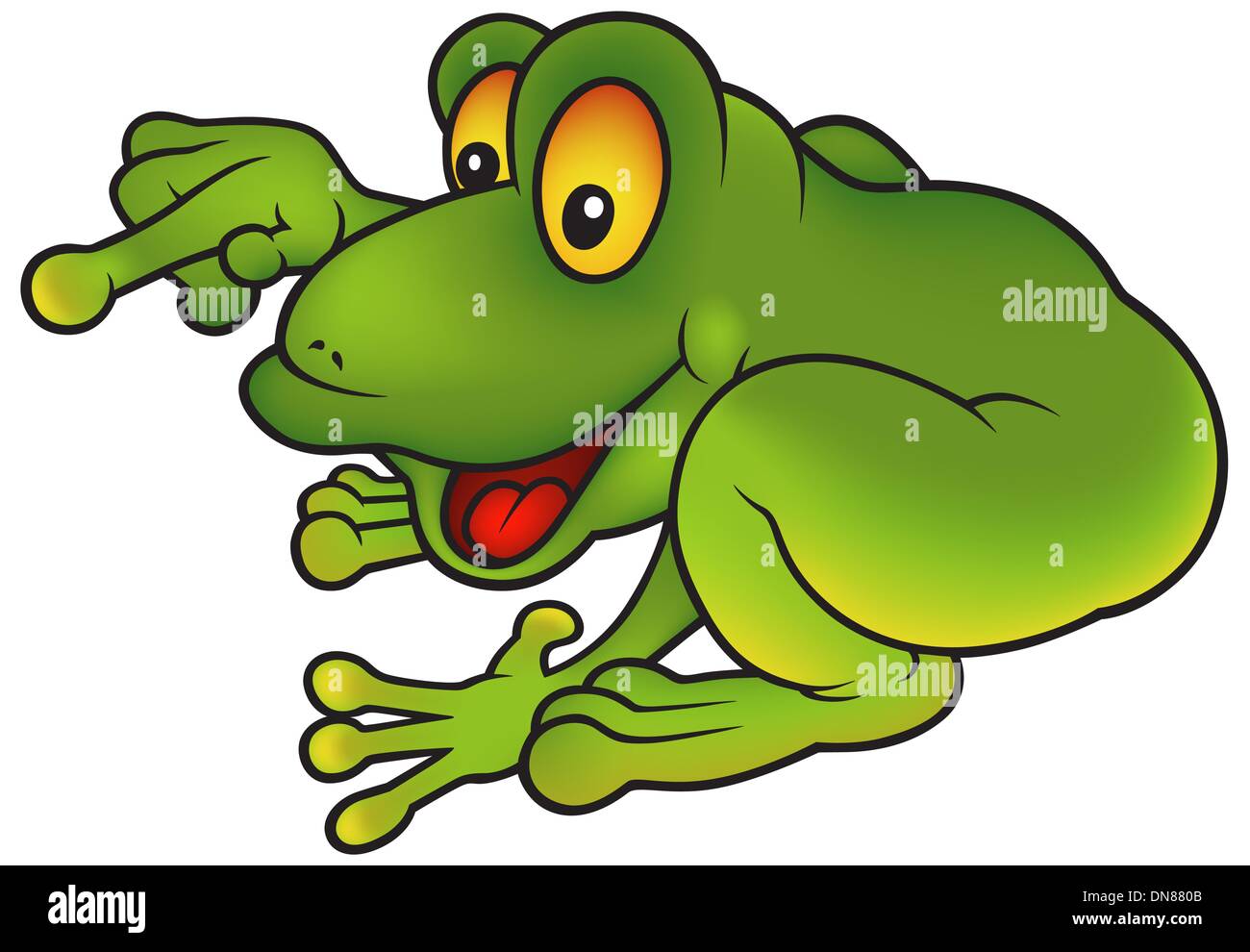 Sitting Green Frog Stock Vector Image & Art - Alamy