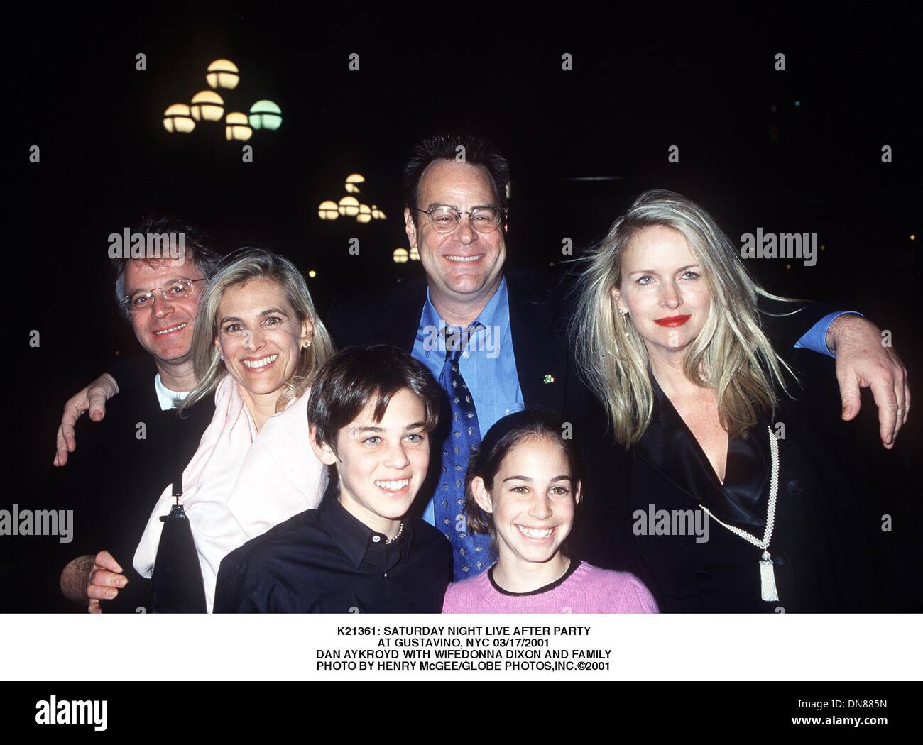 Mar. 17, 2001 - K21361: SATURDAY NIGHT LIVE AFTER PARTY.AT GUSTAVINO, NYC 03/17/2001.DAN AYKROYD WITH WIFEDONNA DIXON AND FAMILY. HENRY McGEE/   2001(Credit Image: © Globe Photos/ZUMAPRESS.com) Stock Photo