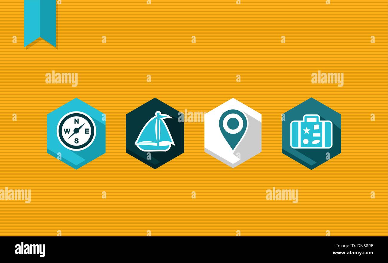 Travel flat icons set Stock Vector Image & Art - Alamy