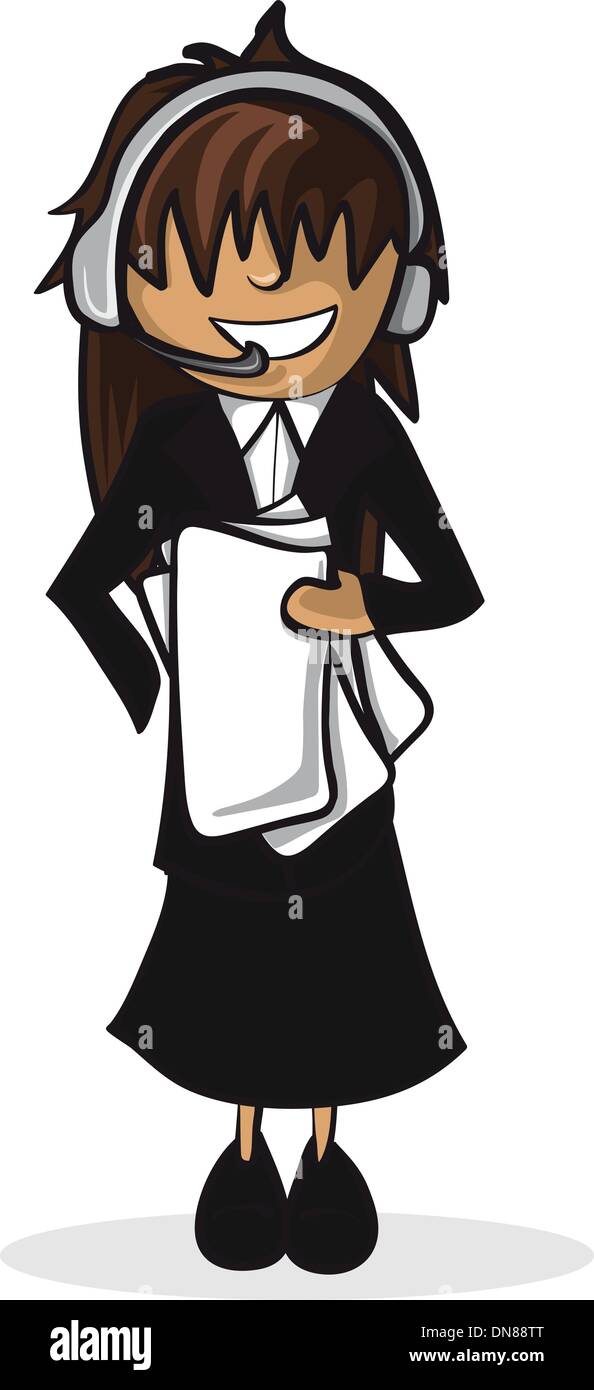 Profession secretary woman cartoon figure. Stock Vector