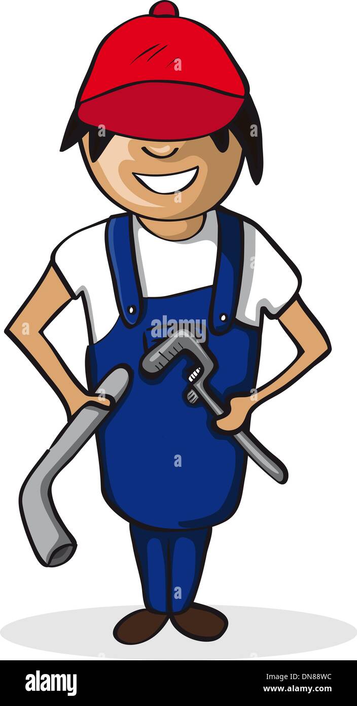 Plumber man career cartoon character Stock Vector Image & Art - Alamy