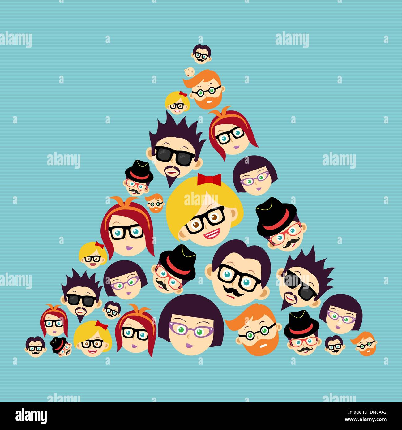 Vintage hipsters faces triangle Stock Vector Image & Art - Alamy