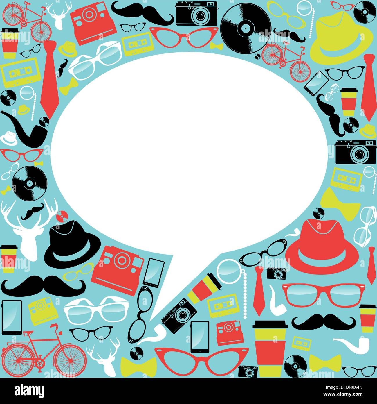 Vintage hipster icons social media Stock Vector Image & Art - Alamy