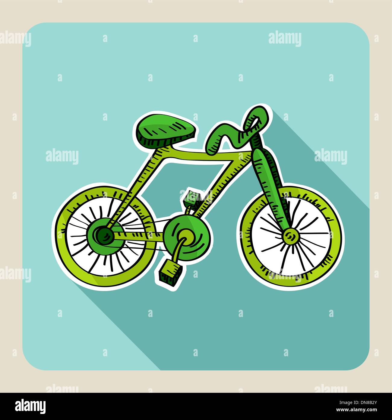 Hand drawn green bike Stock Vector Image & Art Alamy