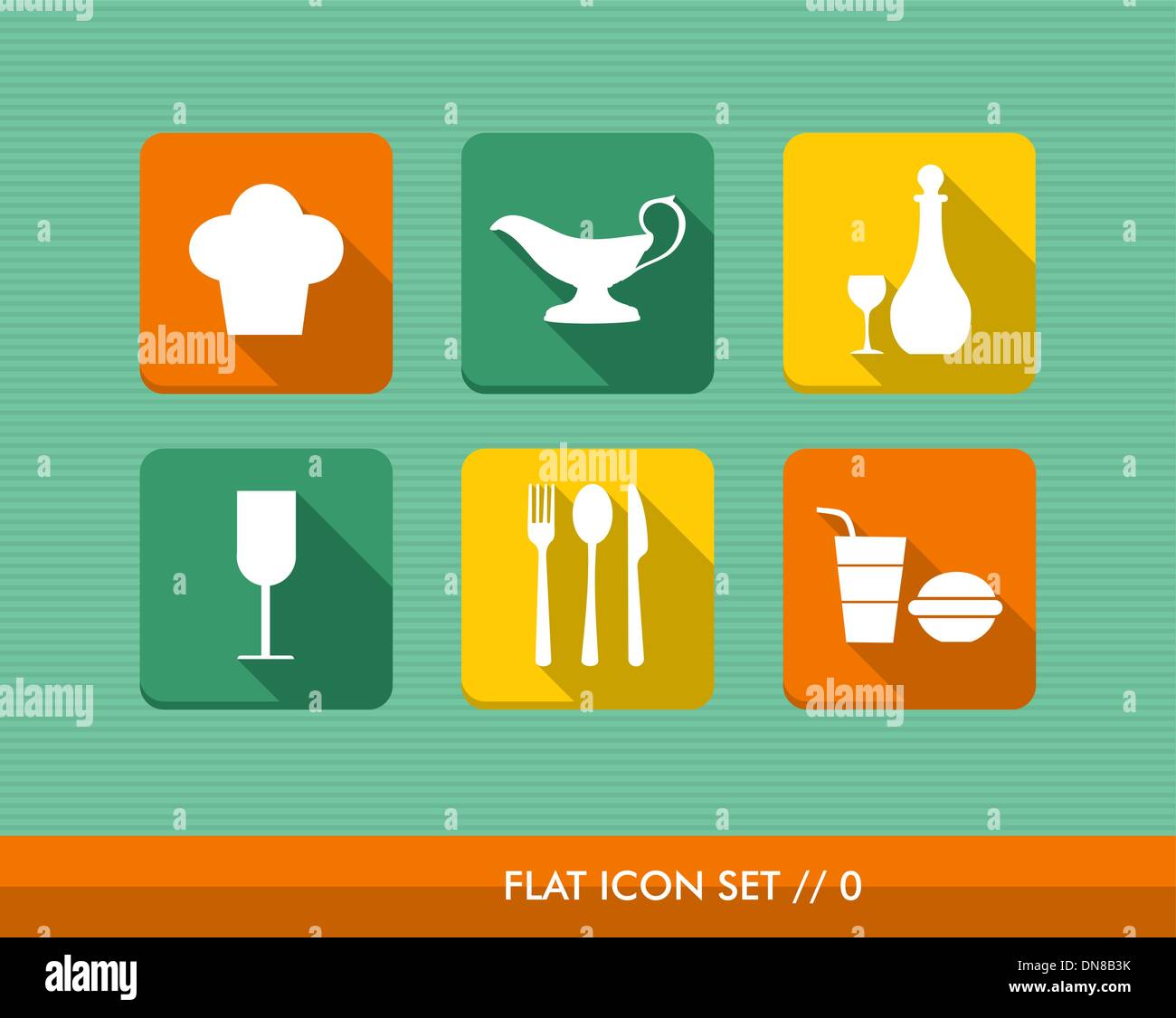 Gourmet flat icons set. Stock Vector