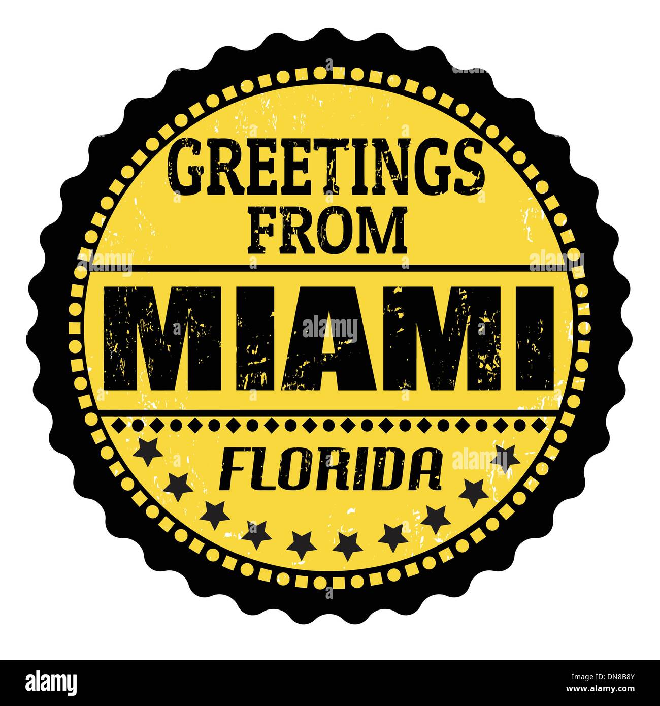 Greetings from Miami stamp Stock Vector