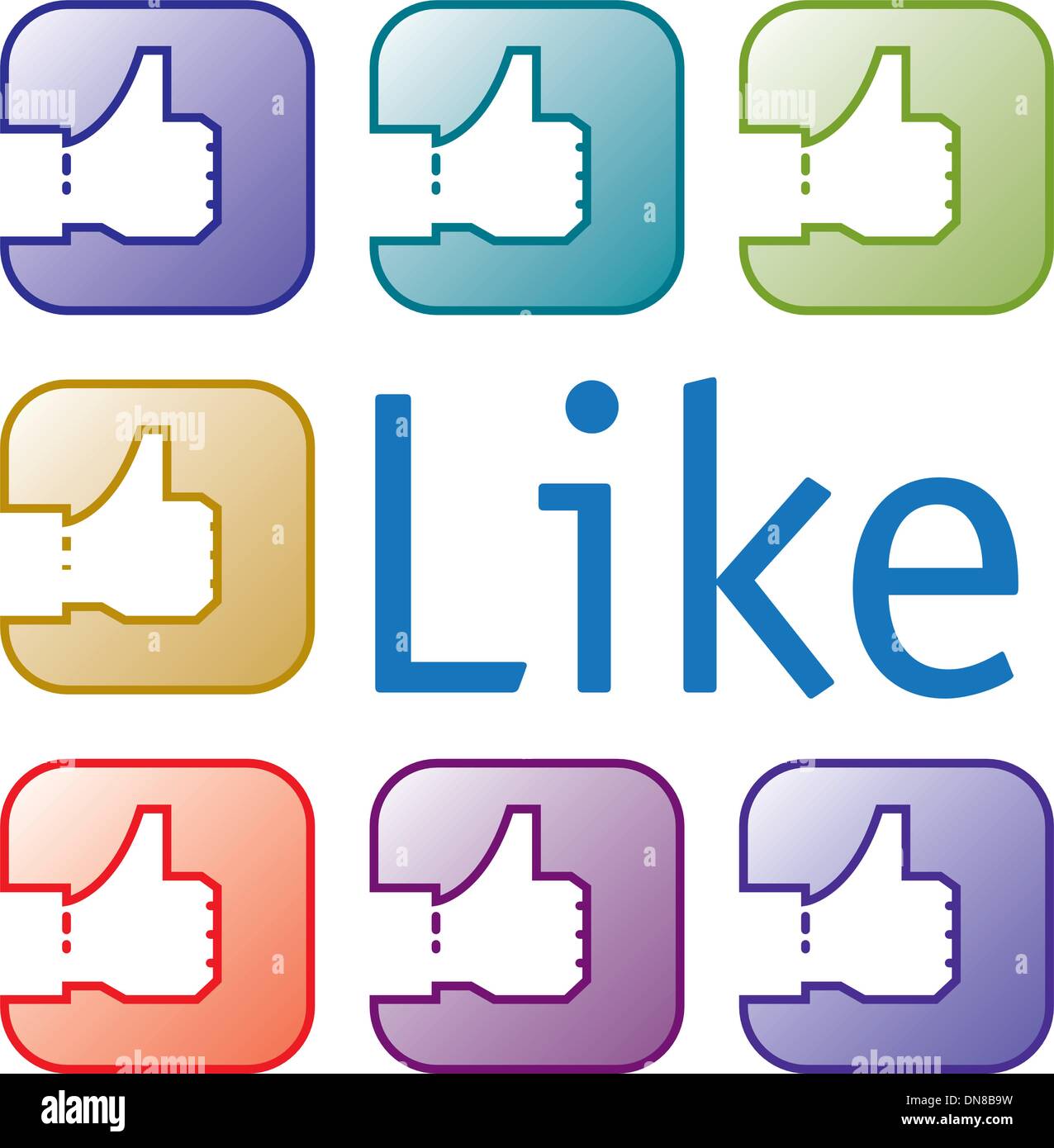 A set of like icons in a rainbow of color Stock Vector Image & Art - Alamy