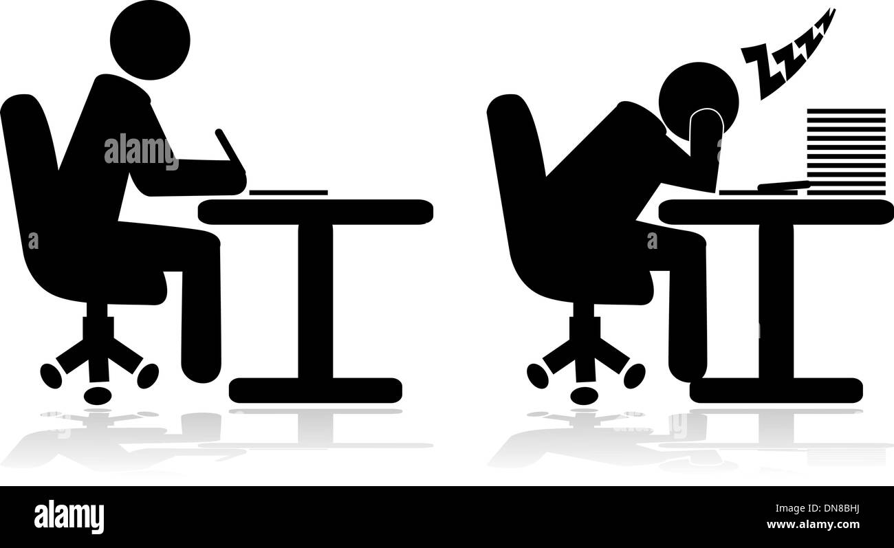 Tired worker Stock Vector