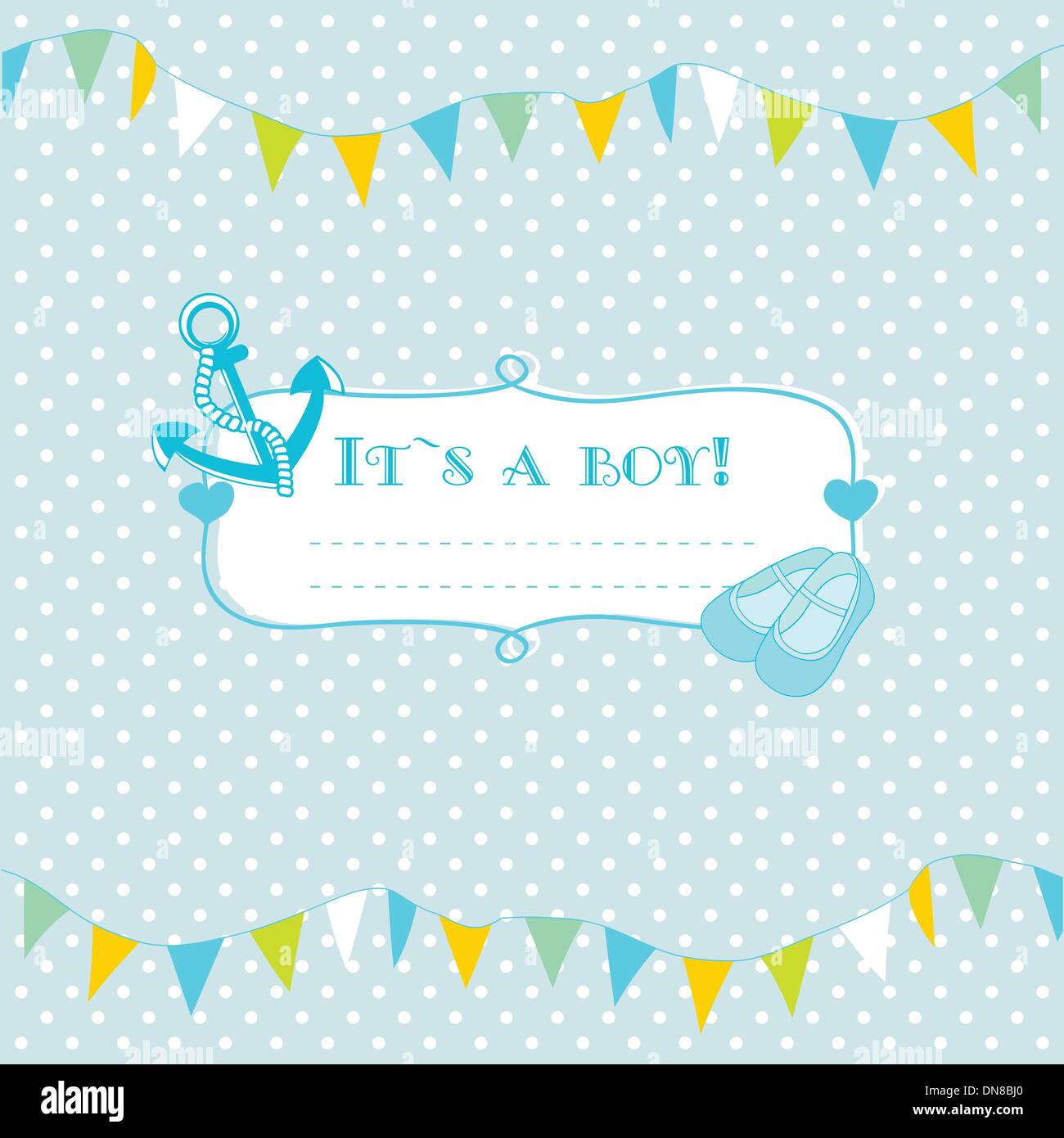 Baby boy arrival announcement card Stock Vector Image & Art Alamy