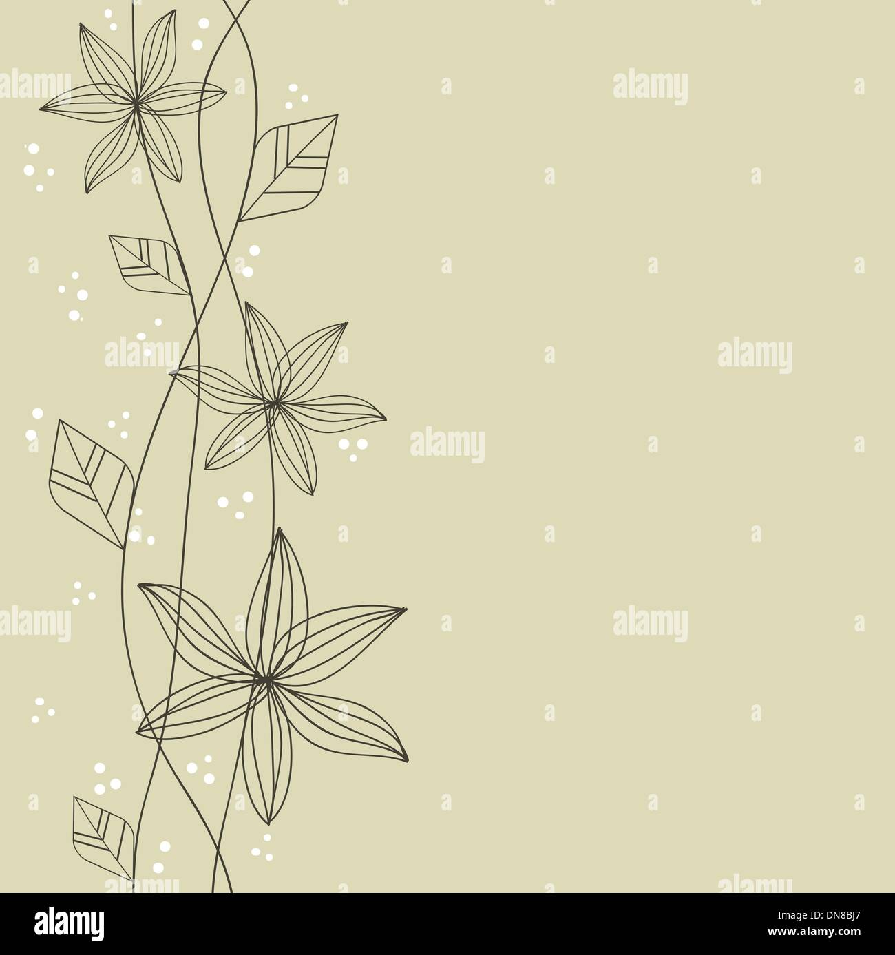 Vintage card with hand drawn flowers Stock Vector Image & Art - Alamy