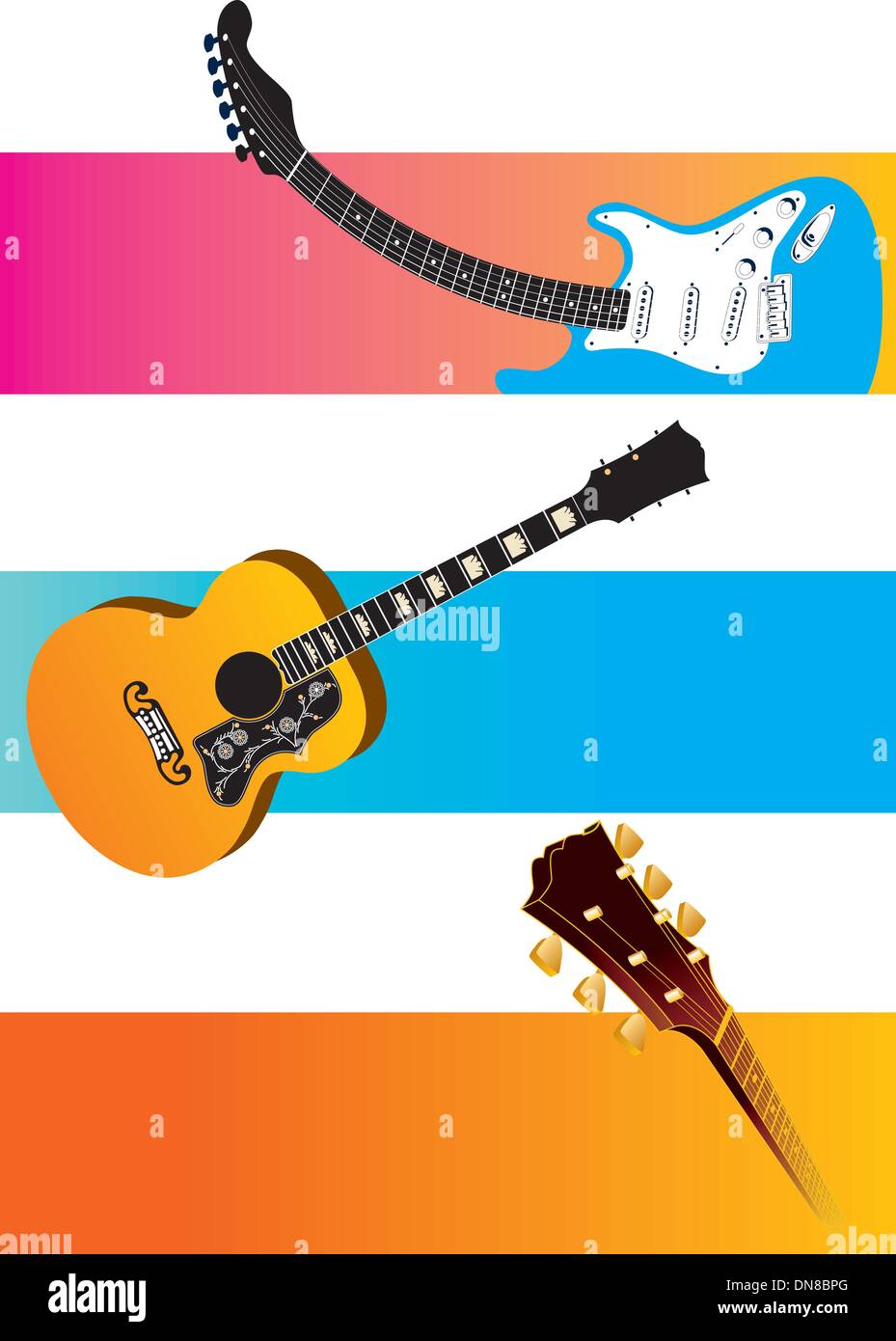 Guitar Vector Banner Design template Stock Vector