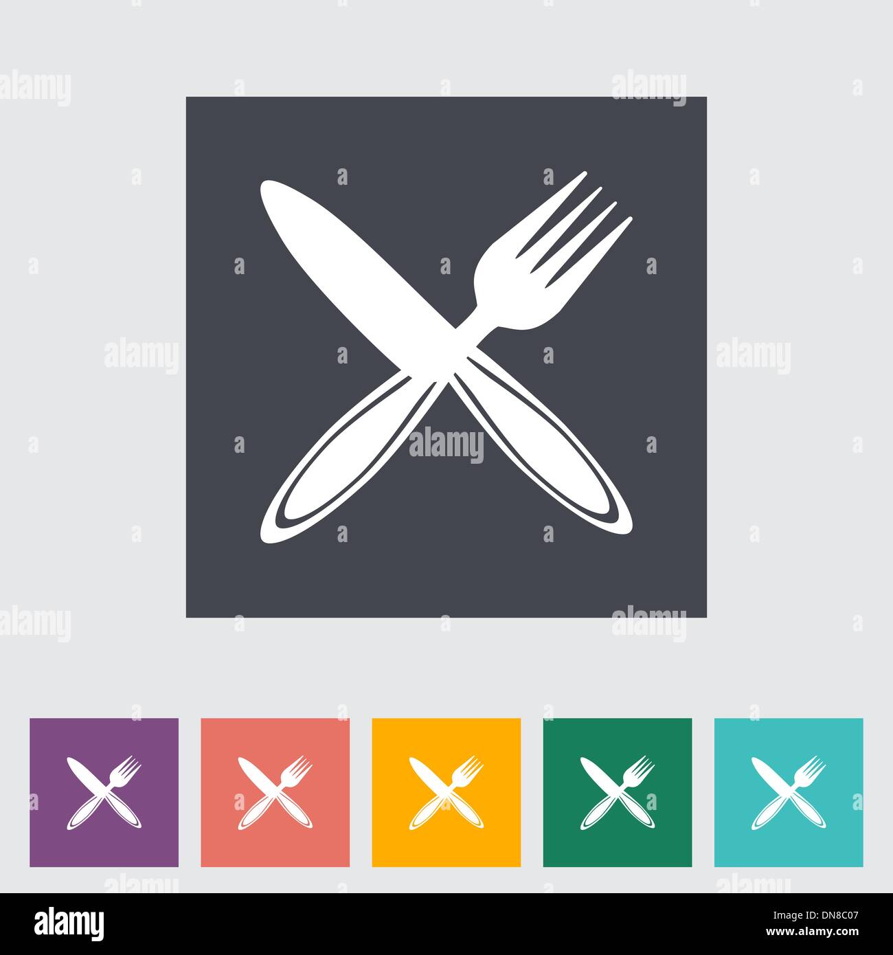 Cutlery single flat icon. Stock Vector