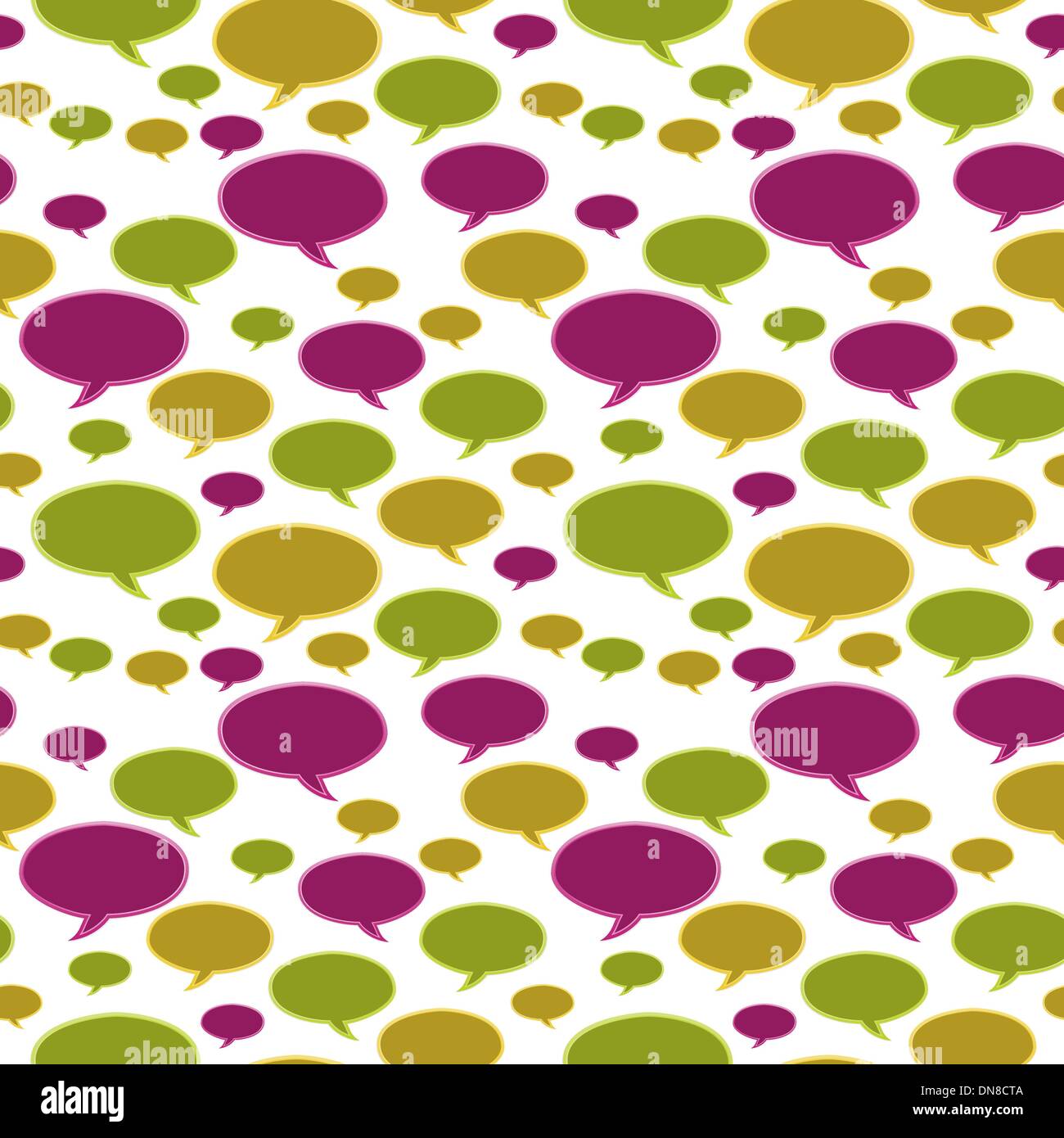 Violet, green and yellow speech bubbles background Stock Vector