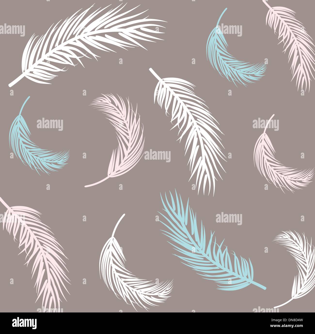 Vintage Feather seamless background. Hand drawn illustration Stock ...