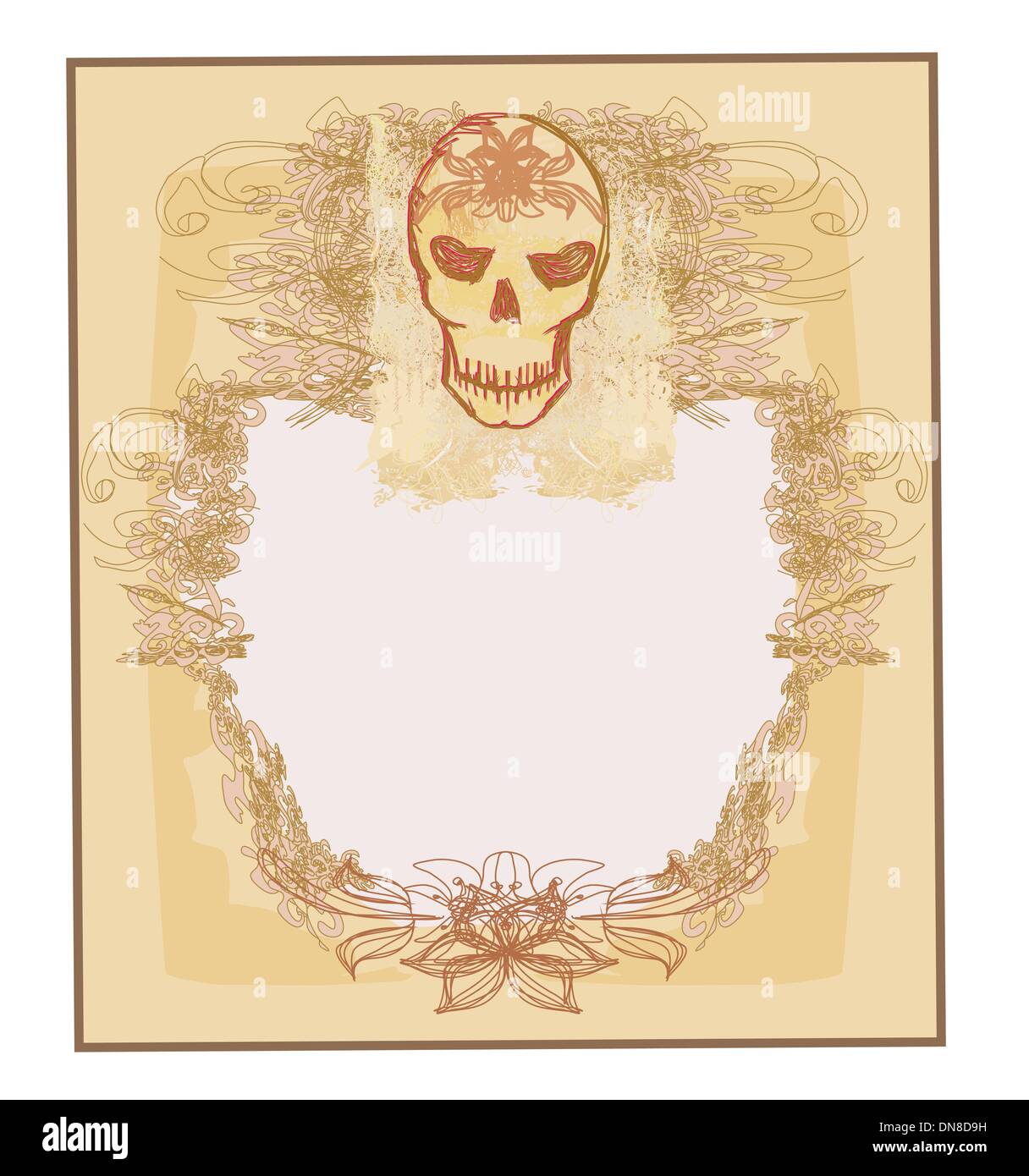 Day of the Death. Vintage Frame. Stock Vector