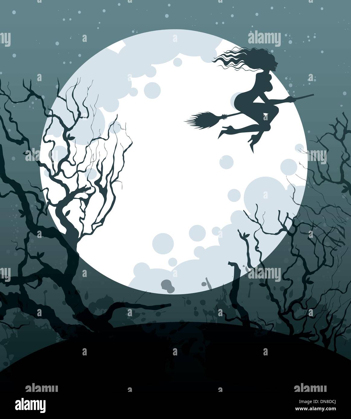 Halloween background with witch Stock Vector Image & Art - Alamy
