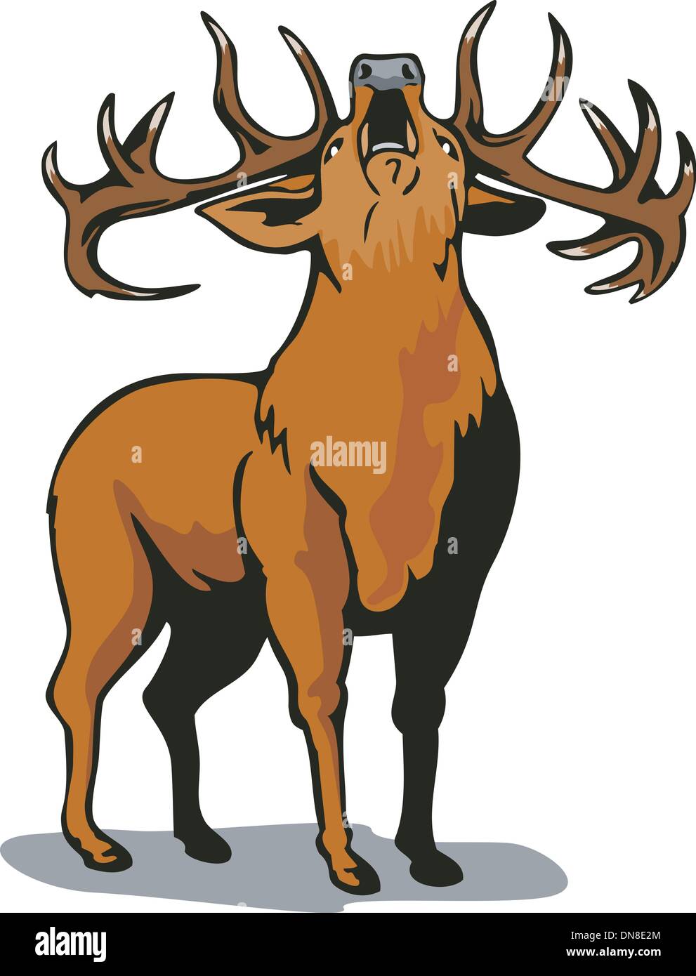 Deer Roaring Stock Vector
