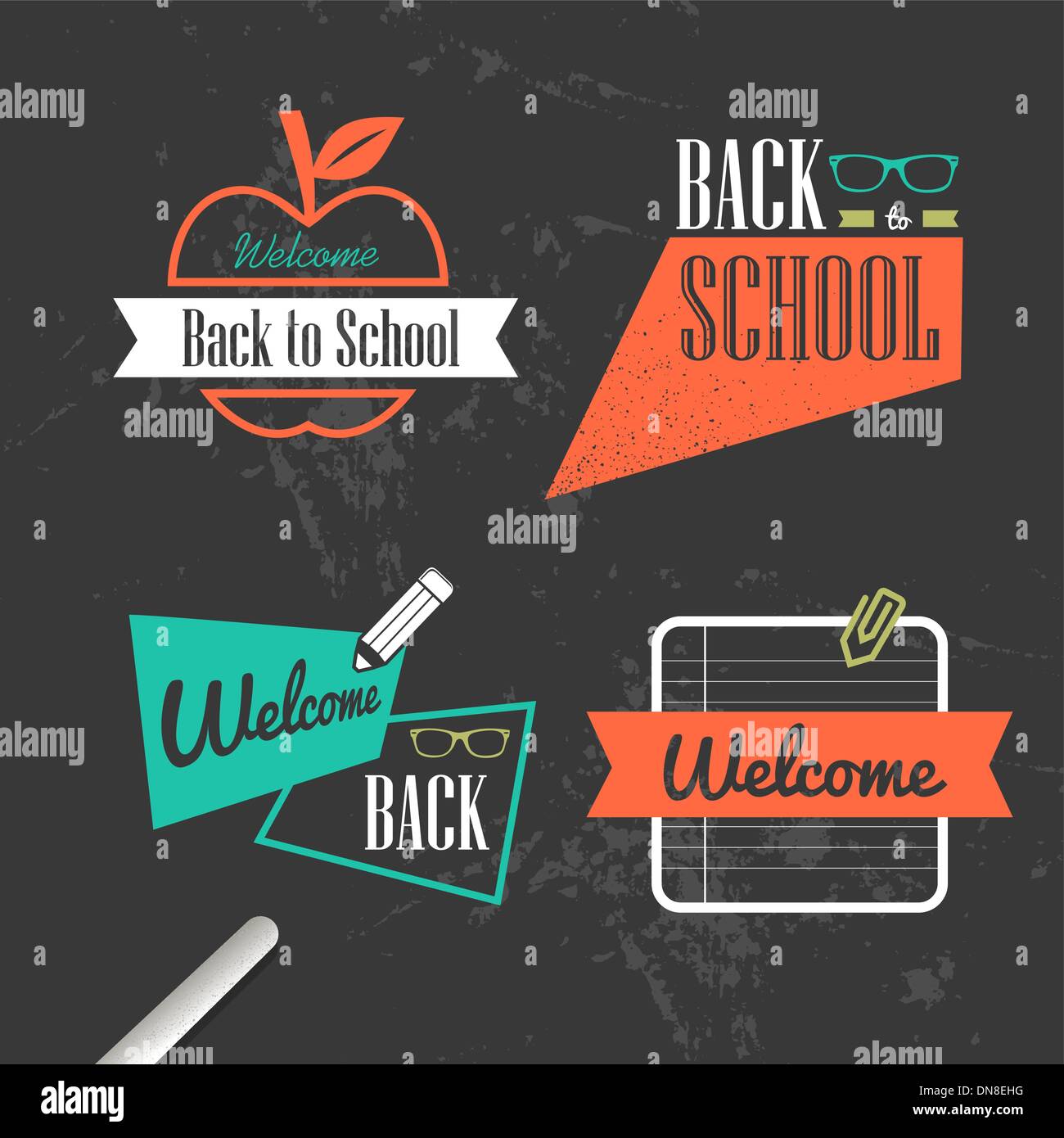School Ribbon Background Colorful back to school vintage ribbons set Stock Vector Image & Art ...