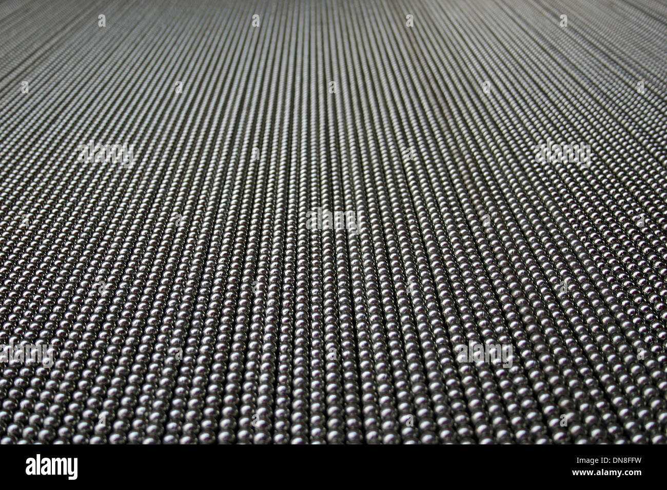 A metal curtain from a low angle Stock Photo