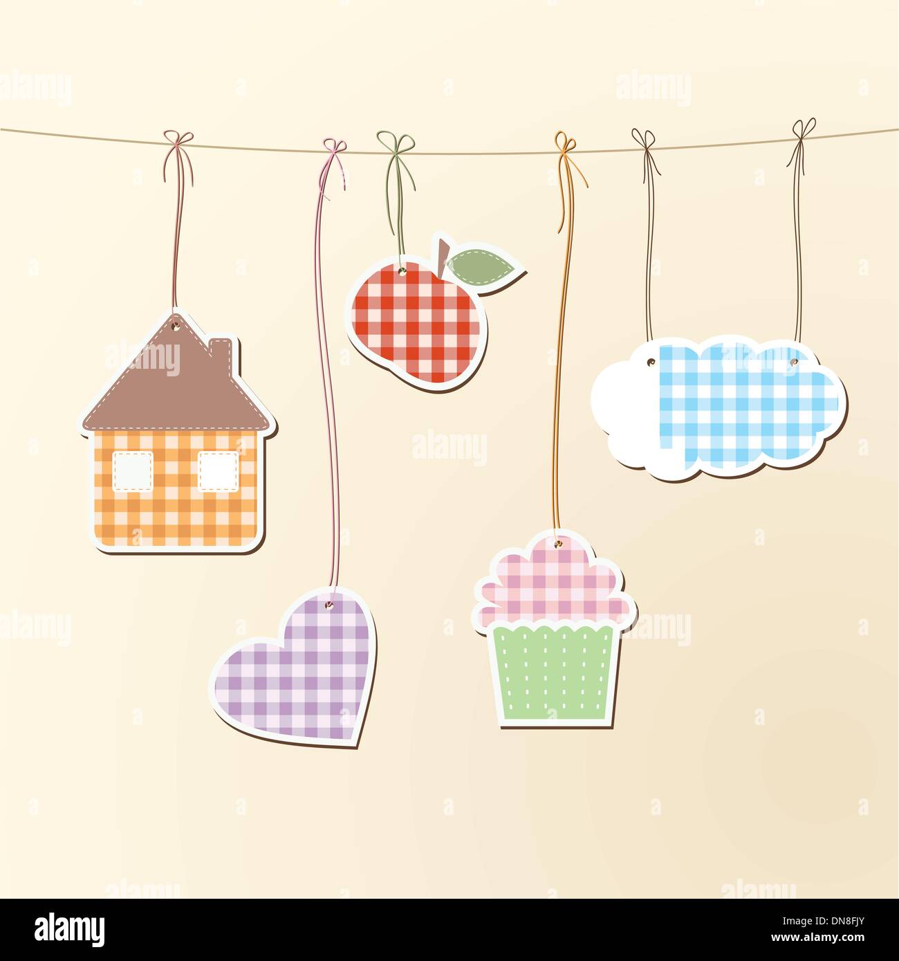 Cute Objects On Strings Stock Vector Image Art Alamy