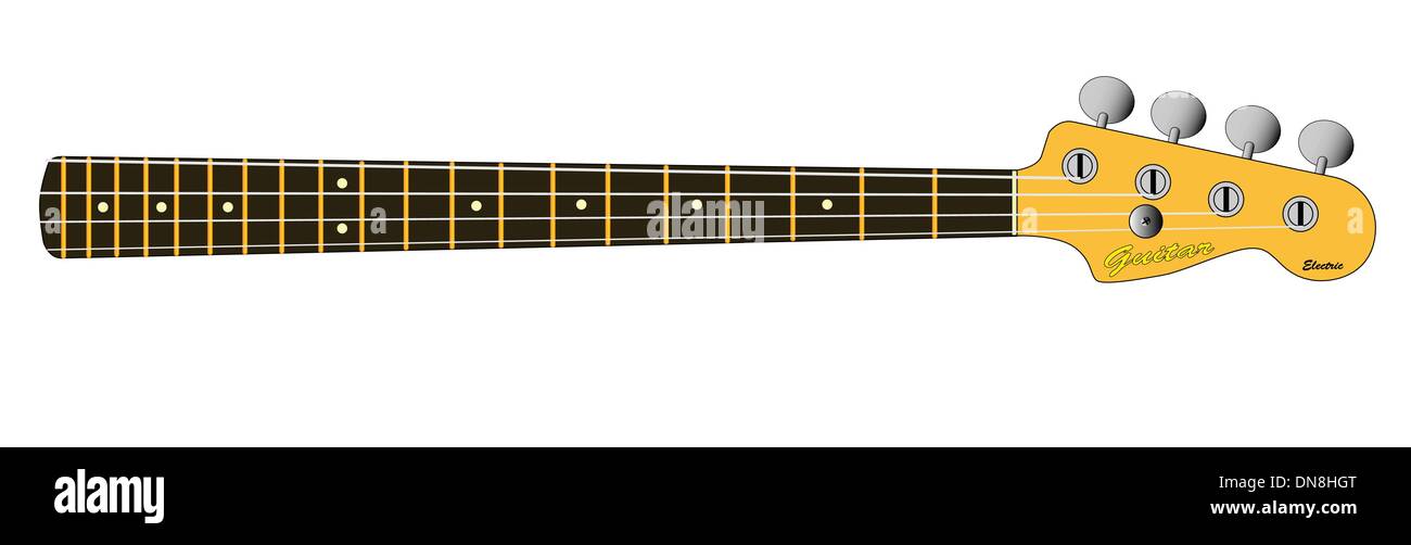 Bass Guitar Neck Stock Vector