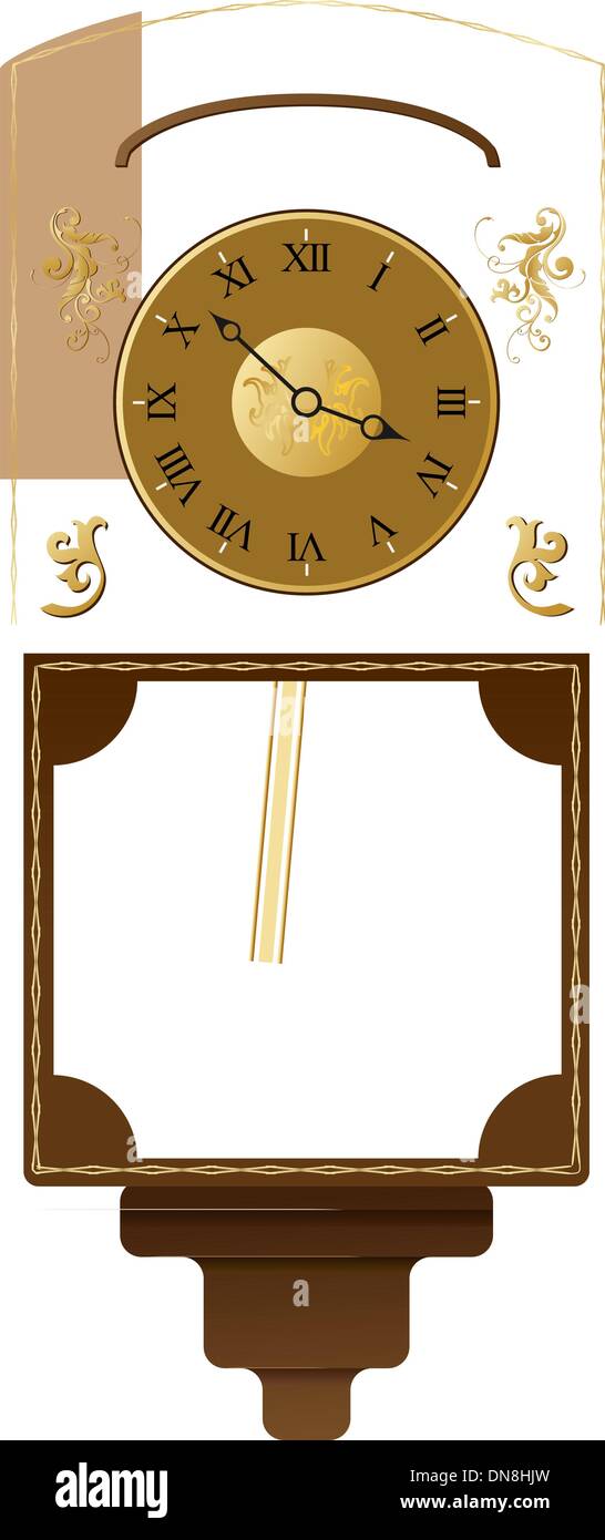 vintage wall clock Stock Vector Image & Art - Alamy