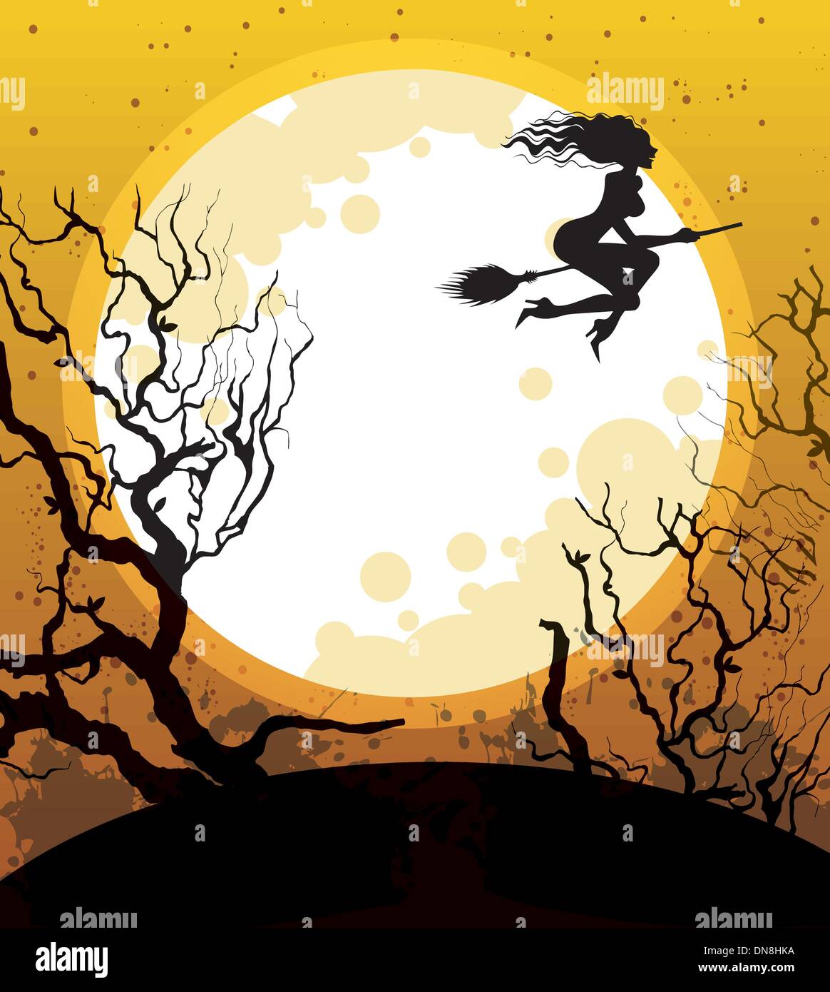 Halloween background witch graveyard Stock Vector Images - Alamy