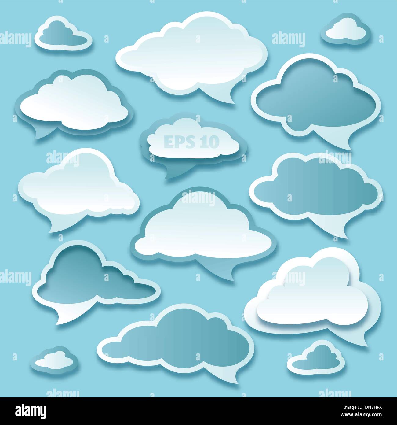 vector set of cartoon speech bubbles Stock Vector