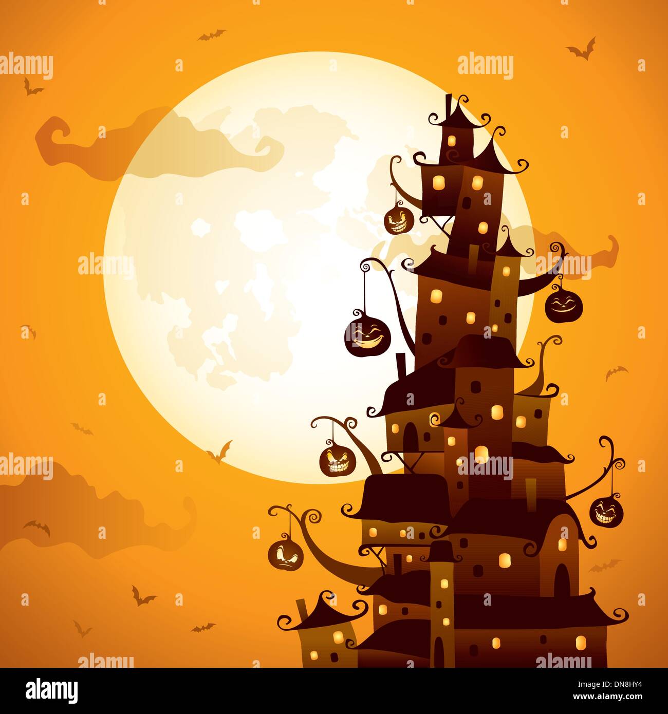 Halloween celebration in the town Stock Vector Image & Art - Alamy