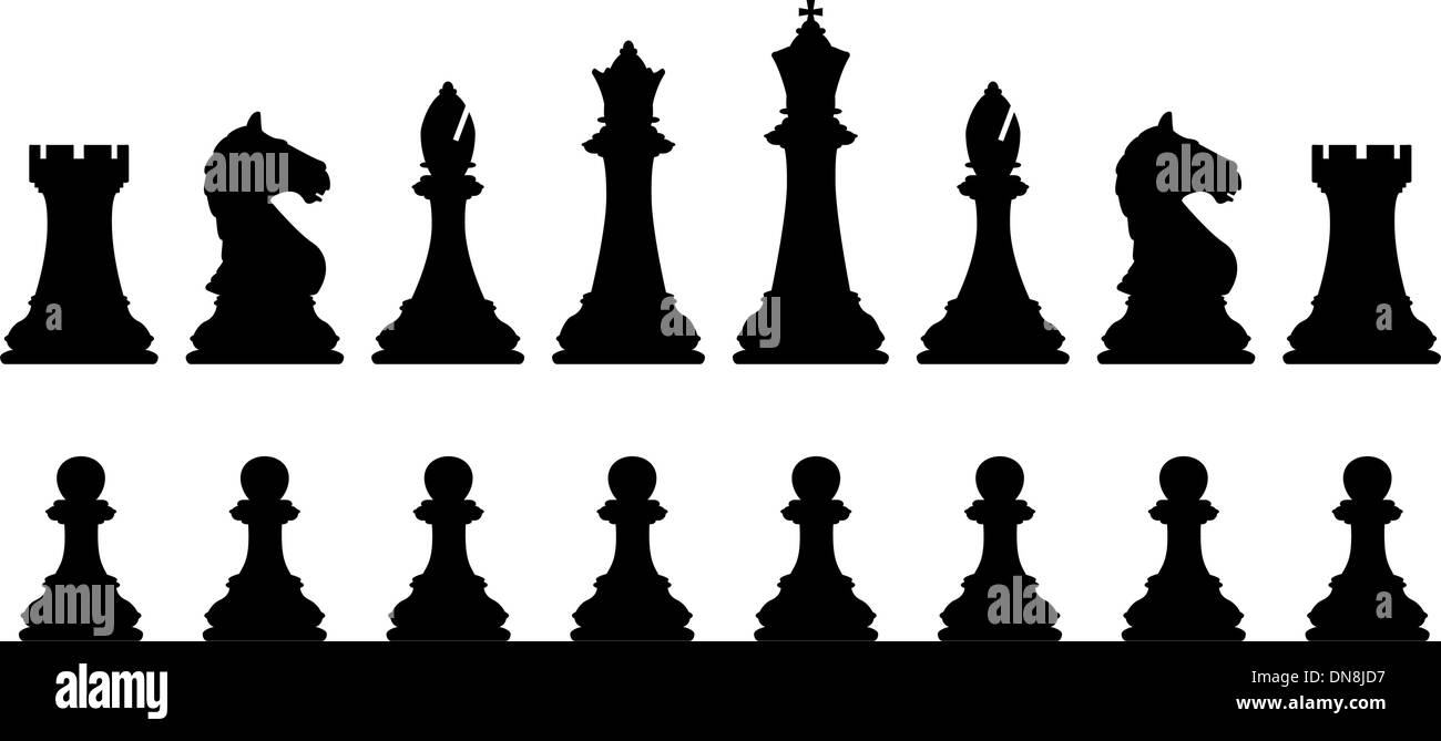 Black And White Chess Game Figures Vector Stock Illustration - Download  Image Now - Chess, Chess Piece, Icon - iStock