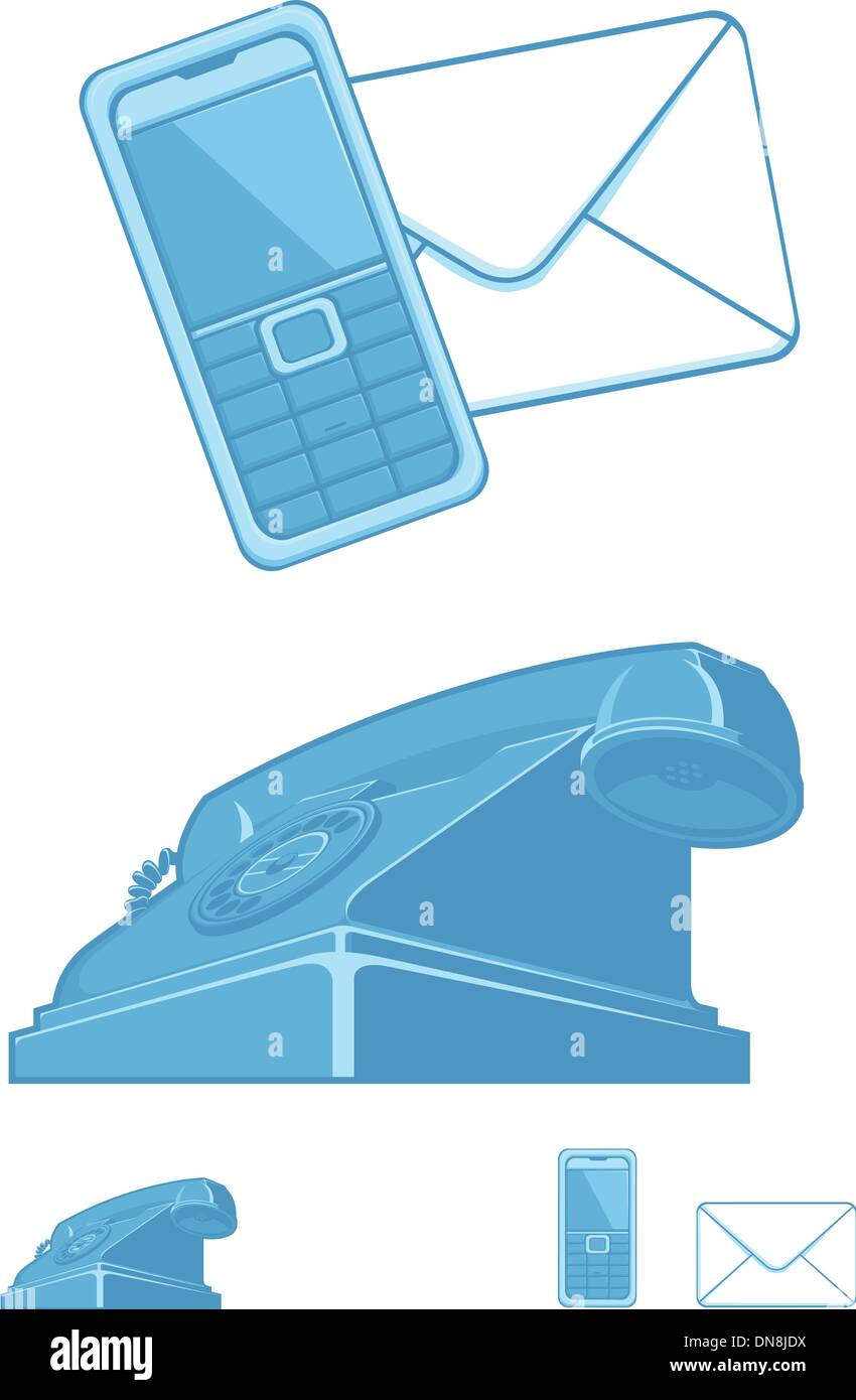 Contact Us Symbol - Phone & Mail Stock Vector