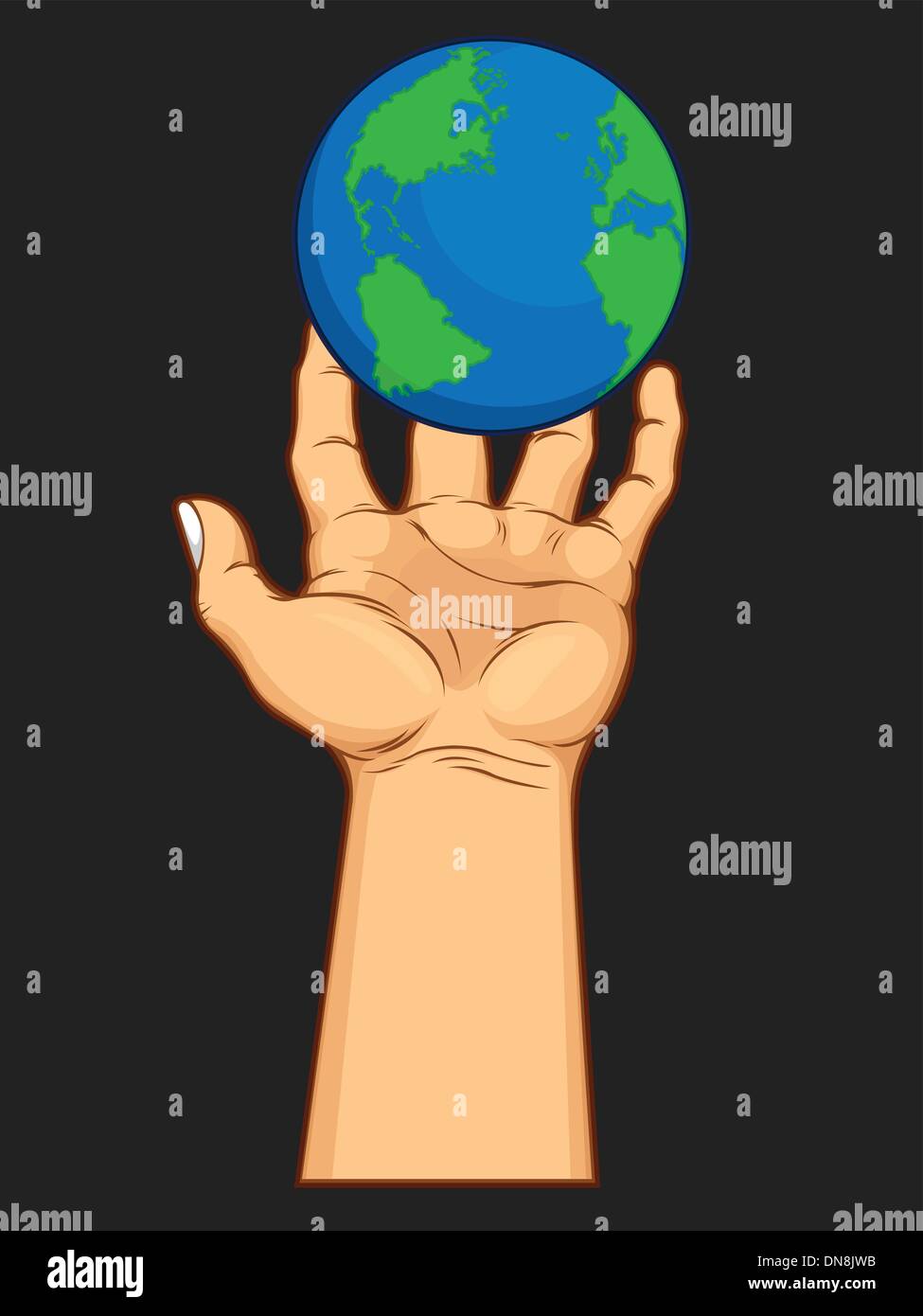 Hand Grasping the World Stock Vector