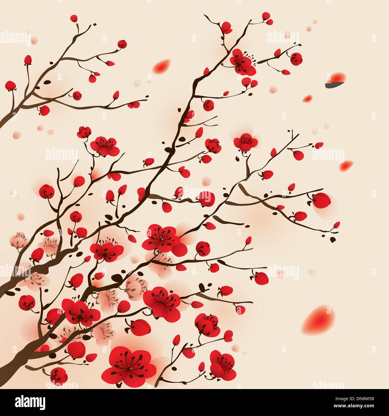 Plum blossom chinese painting hi-res stock photography and images - Alamy