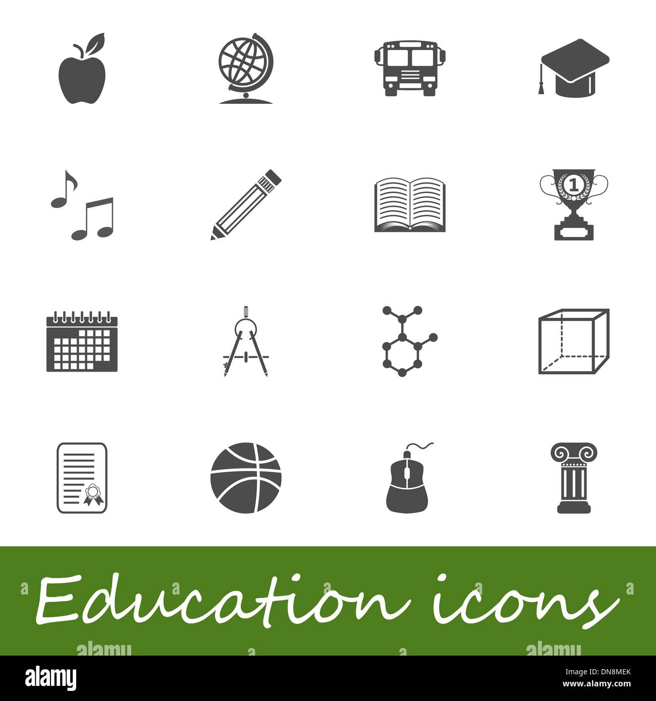 Education icons Stock Vector