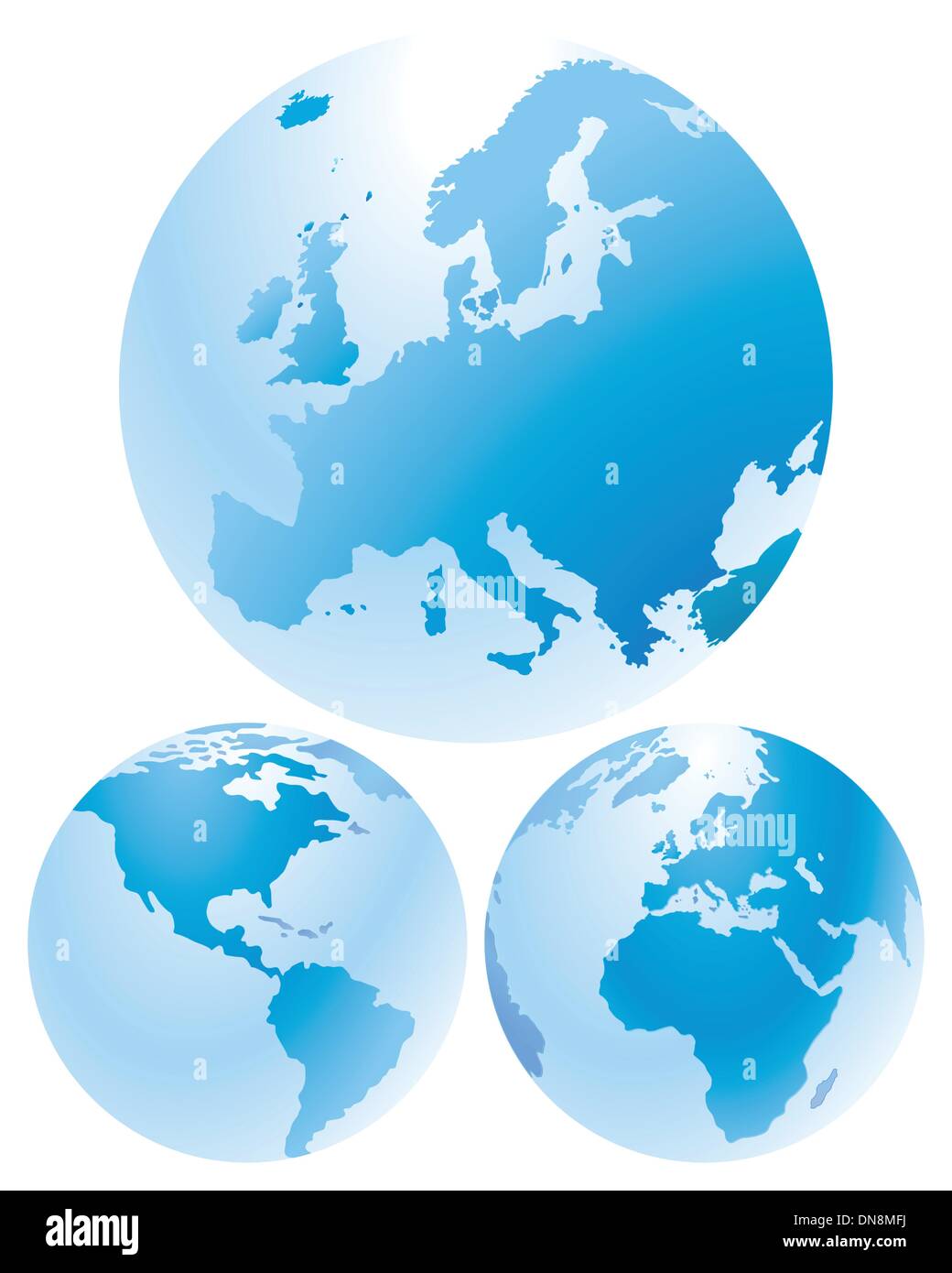 Europe and Continents Stock Vector