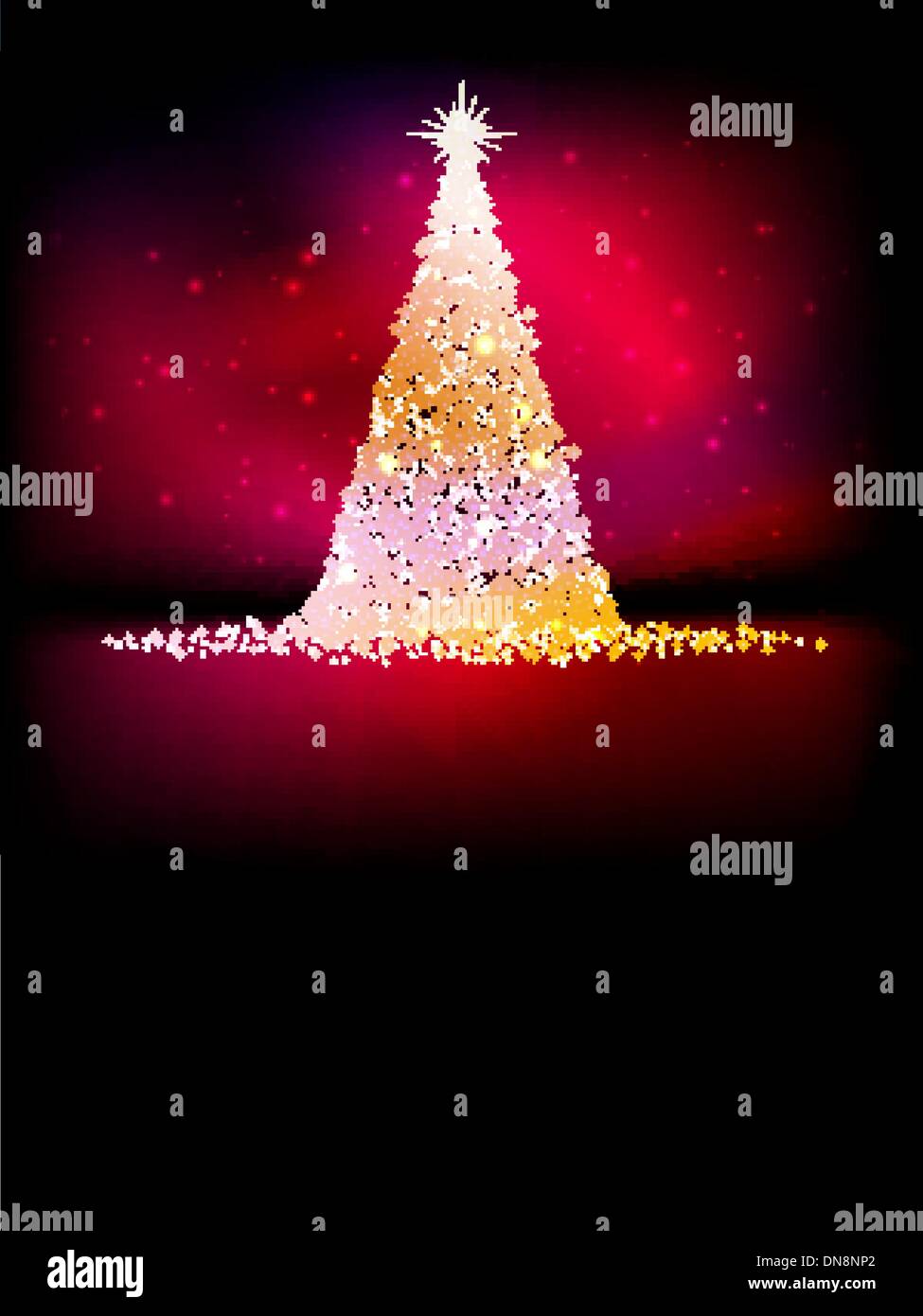 Abstract golden christmas tree on red. EPS 10 Stock Vector Image & Art ...