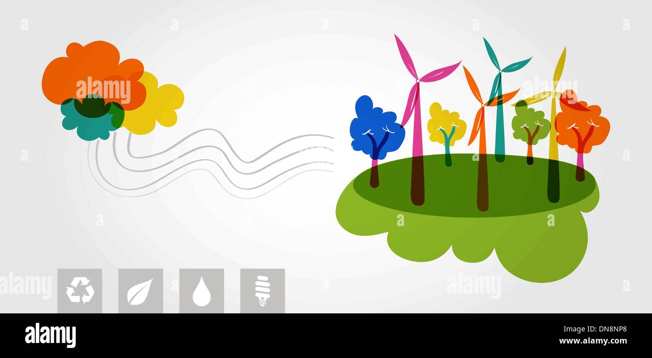 Green world renewable resources colorful trees Stock Vector Image & Art Alamy