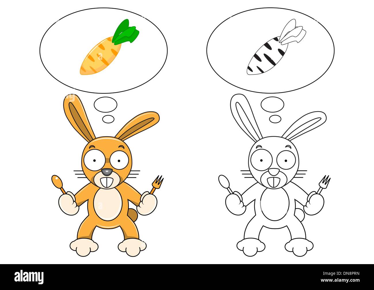 Cartoon rabbit with carrot Stock Vector