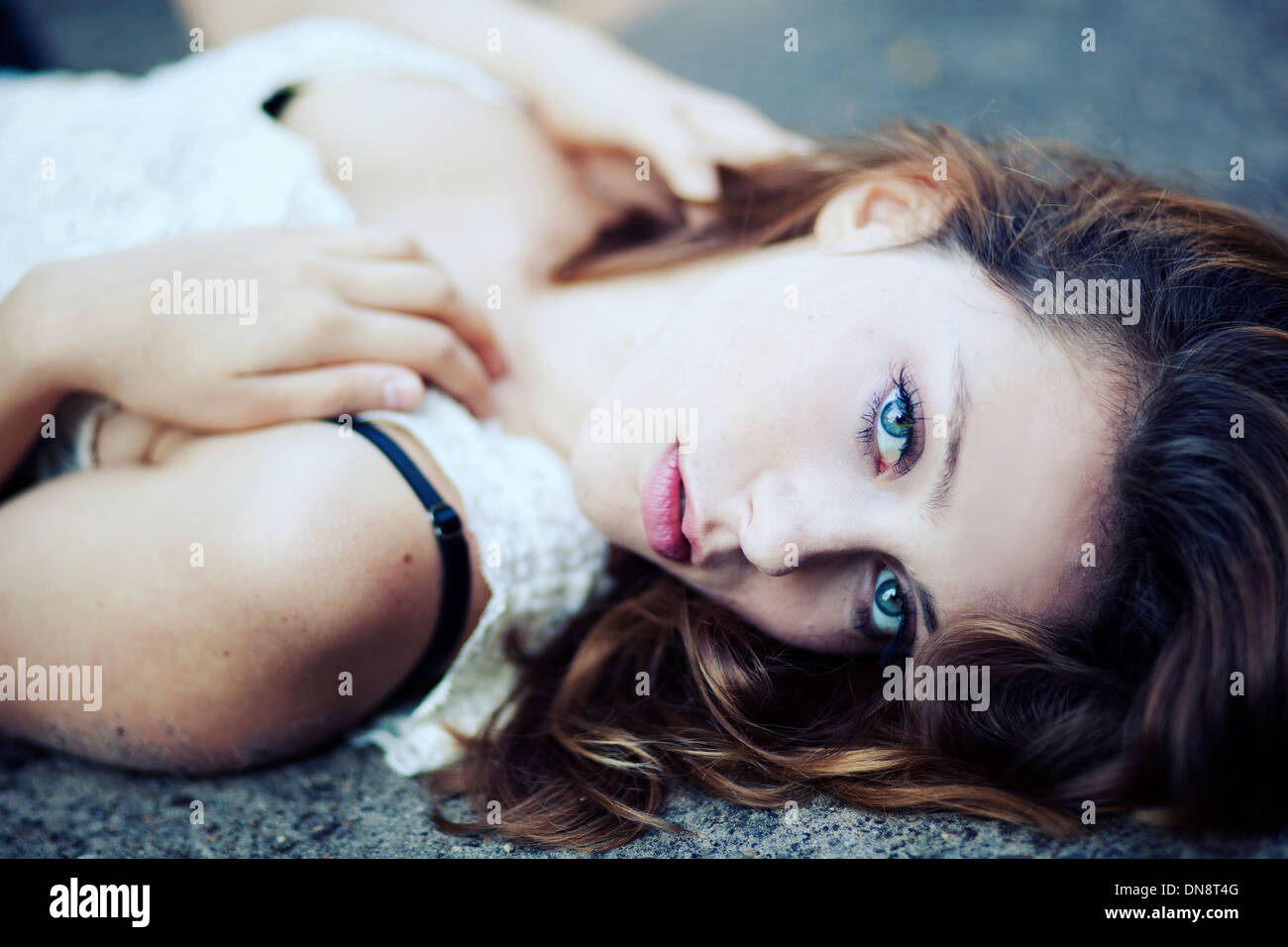 Portrait of young woman looking at camera Stock Photo