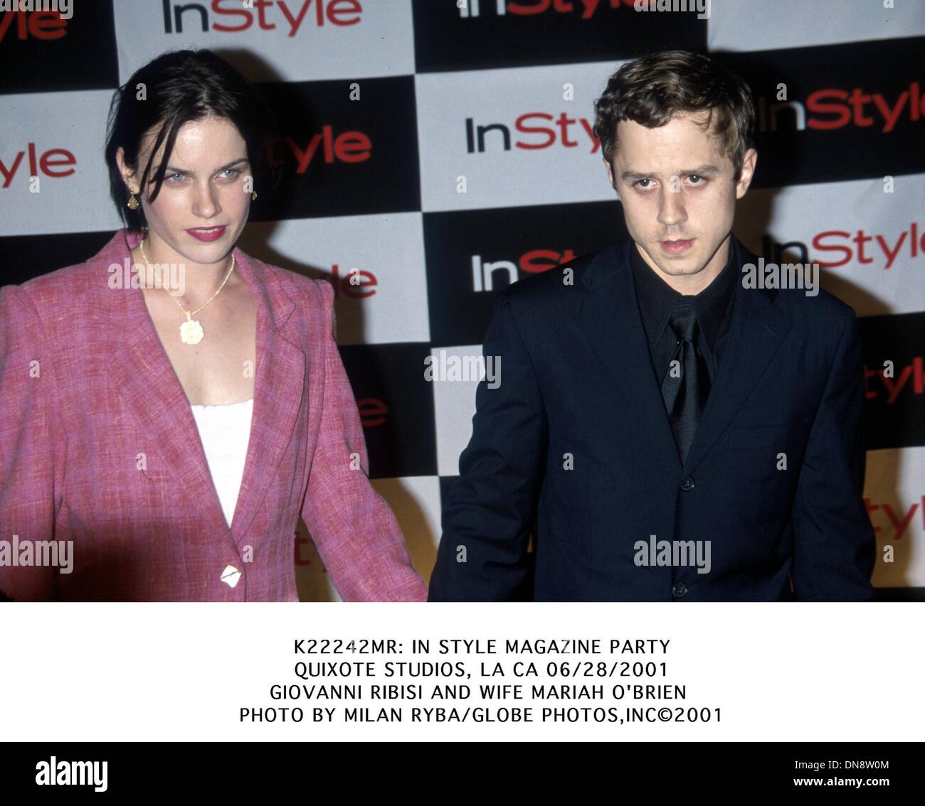 June 28, 2001 - K22242MR: IN STYLE MAGAZINE PARTY.QUIXOTE STUDIOS, LA CA 06/28/2001.GIOVANNI RIBISI AND WIFE MARIAH O'BRIEN . MILAN RYBA/   2001(Credit Image: © Globe Photos/ZUMAPRESS.com) Stock Photo