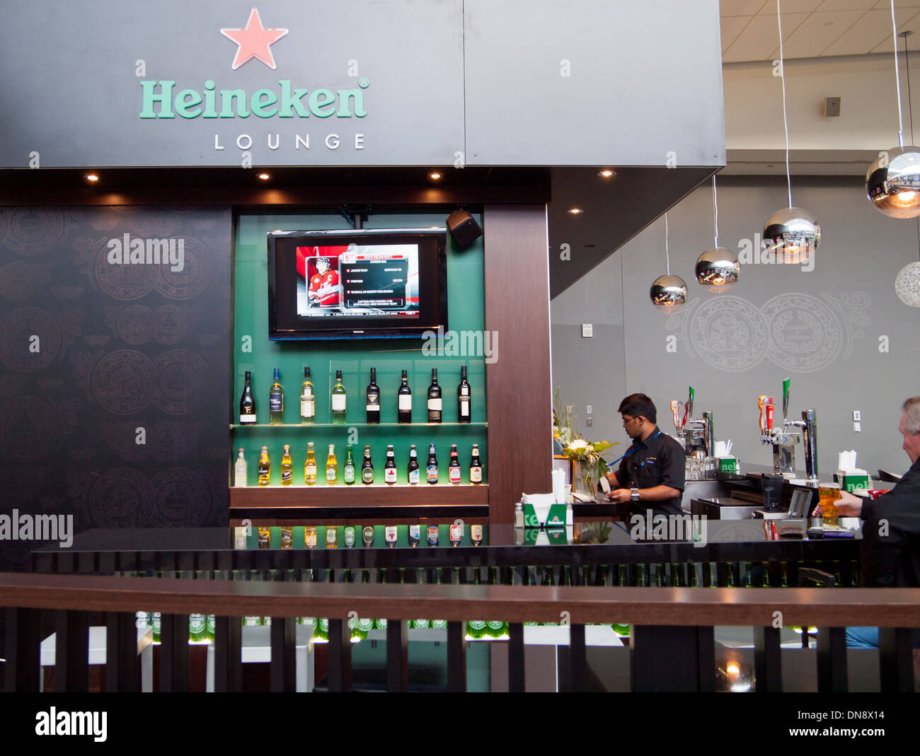 A view of the Heineken Lounge in Edmonton International Airport (airport code: YEG) in Edmonton, Alberta, Canada. Stock Photo
