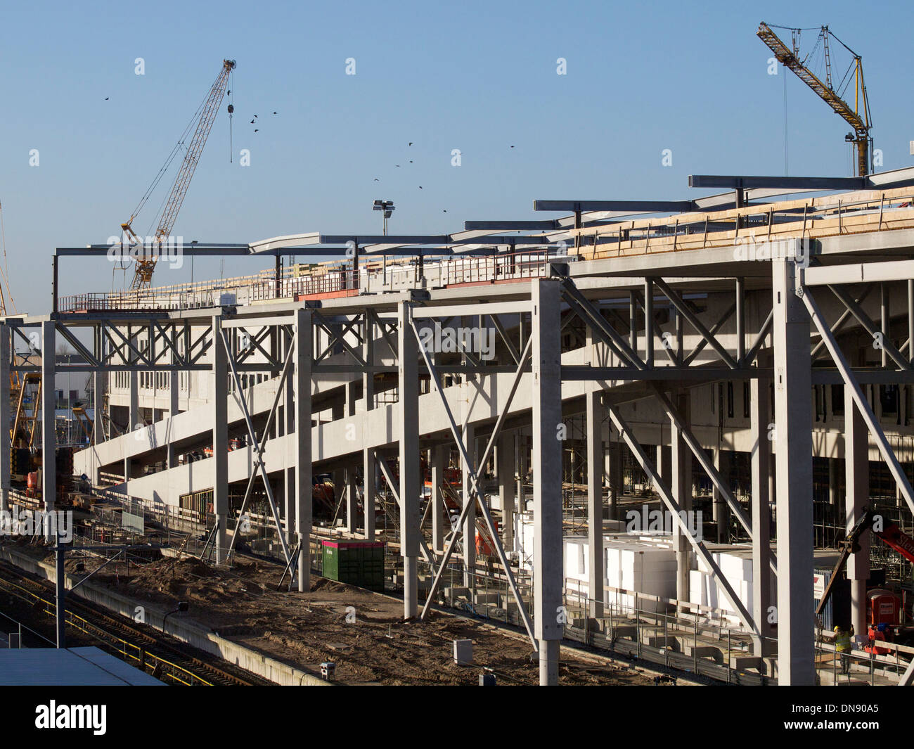 Breda central train station construction site, the Netherlands Stock Photo
