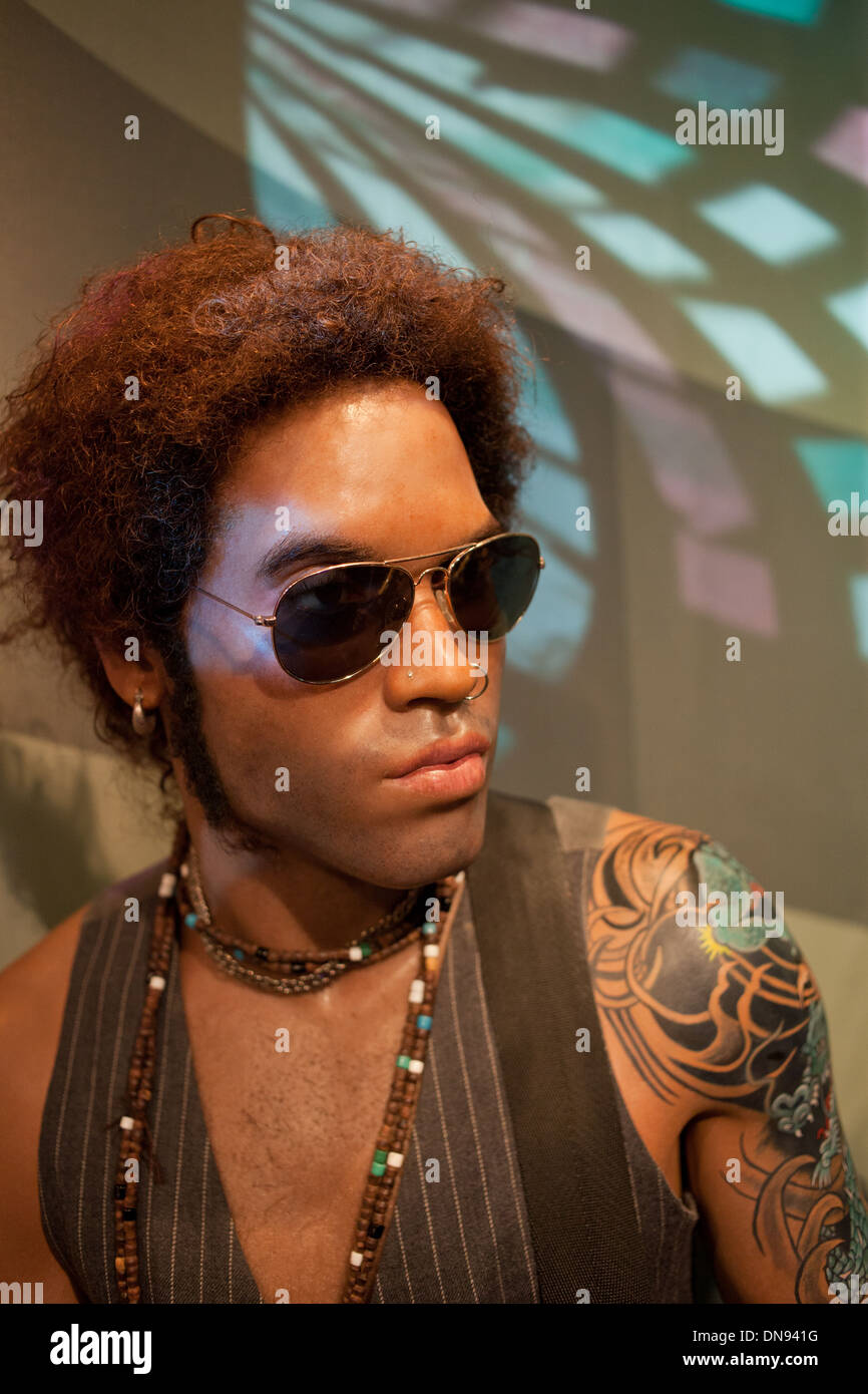 Lenny Kravitz wax figure in the Madame Tussauds Amsterdam in the Netherlands. Stock Photo