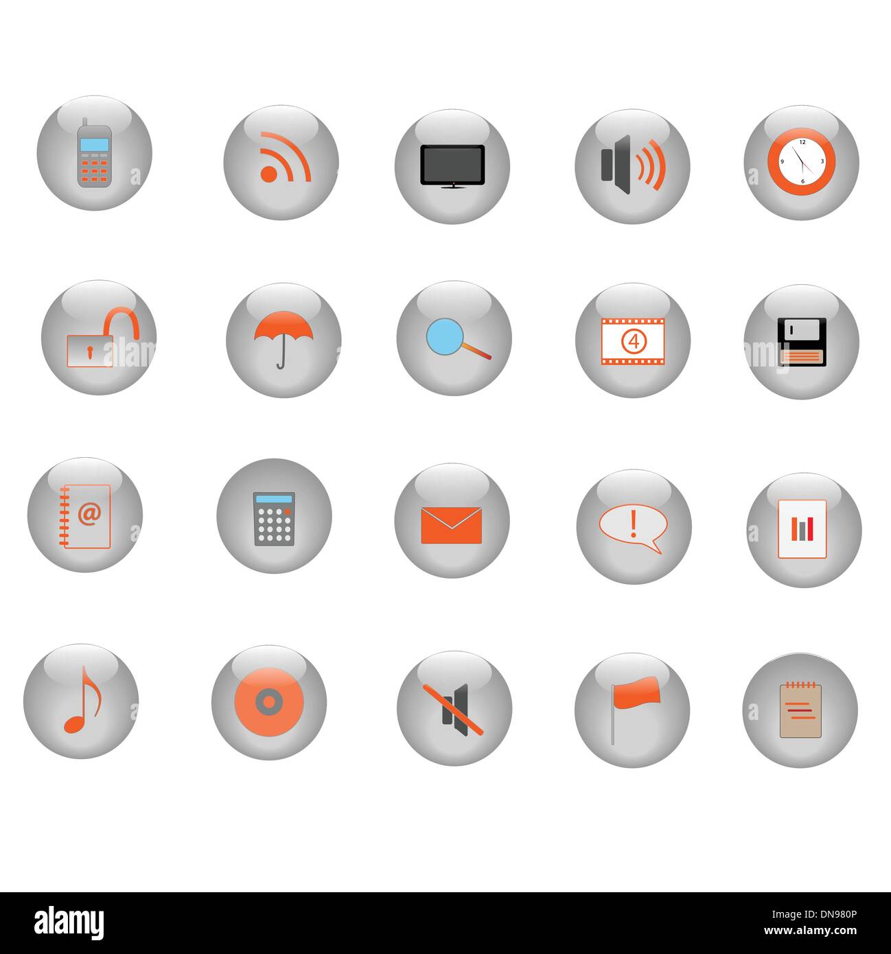 Illustration phone icons various Stock Vector Images - Alamy