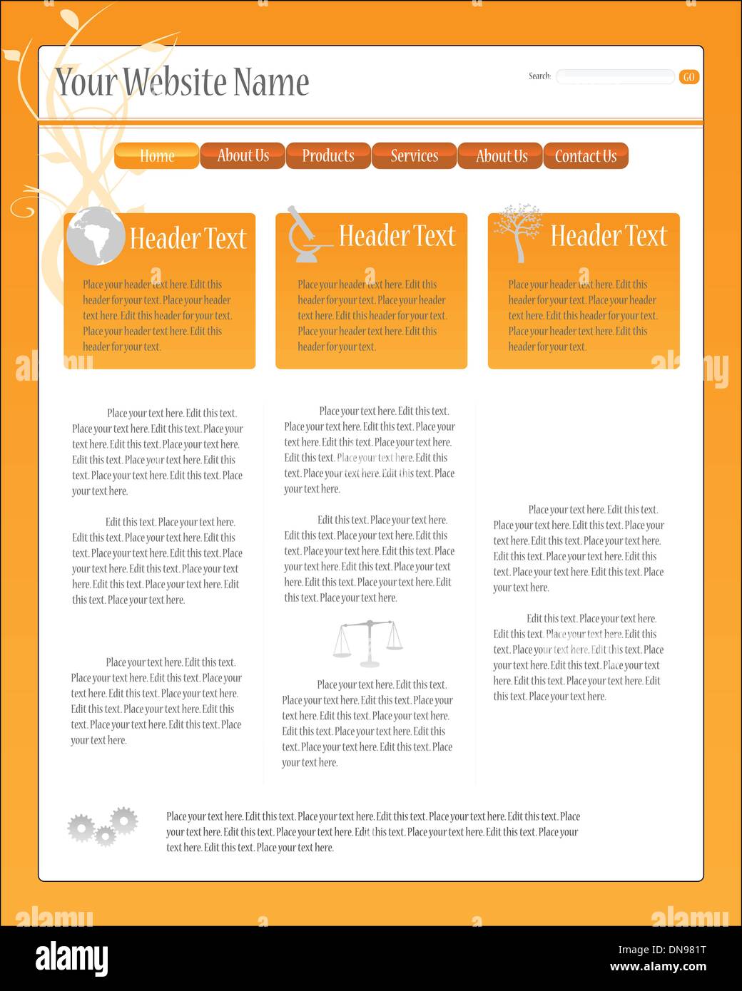 Web Page Template Stock Vector Image Art Alamy Web Page Template Stock Vector Image Art Alamy